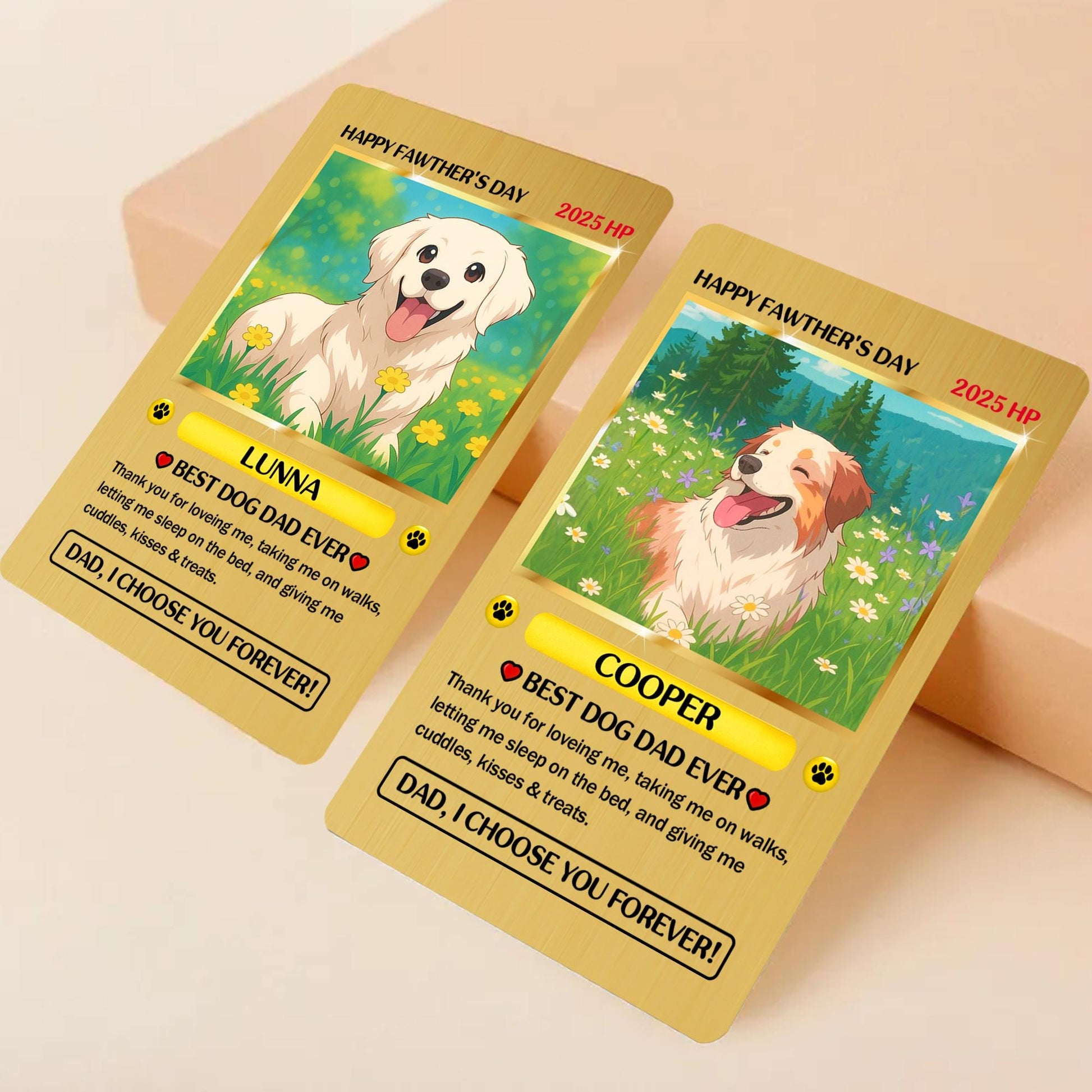 Custom Poke Dog Card, Funny father's Day gift from Dog, Pet Lover Gift for Dad, I Choose You Forever, Cute Puppy Trad...