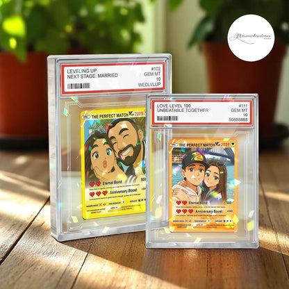 Custom Acrylic Block Couple Card, Anime Style Gift with Photo, Gamer Anniversary Gift, Romantic Gift for Him or Her -...