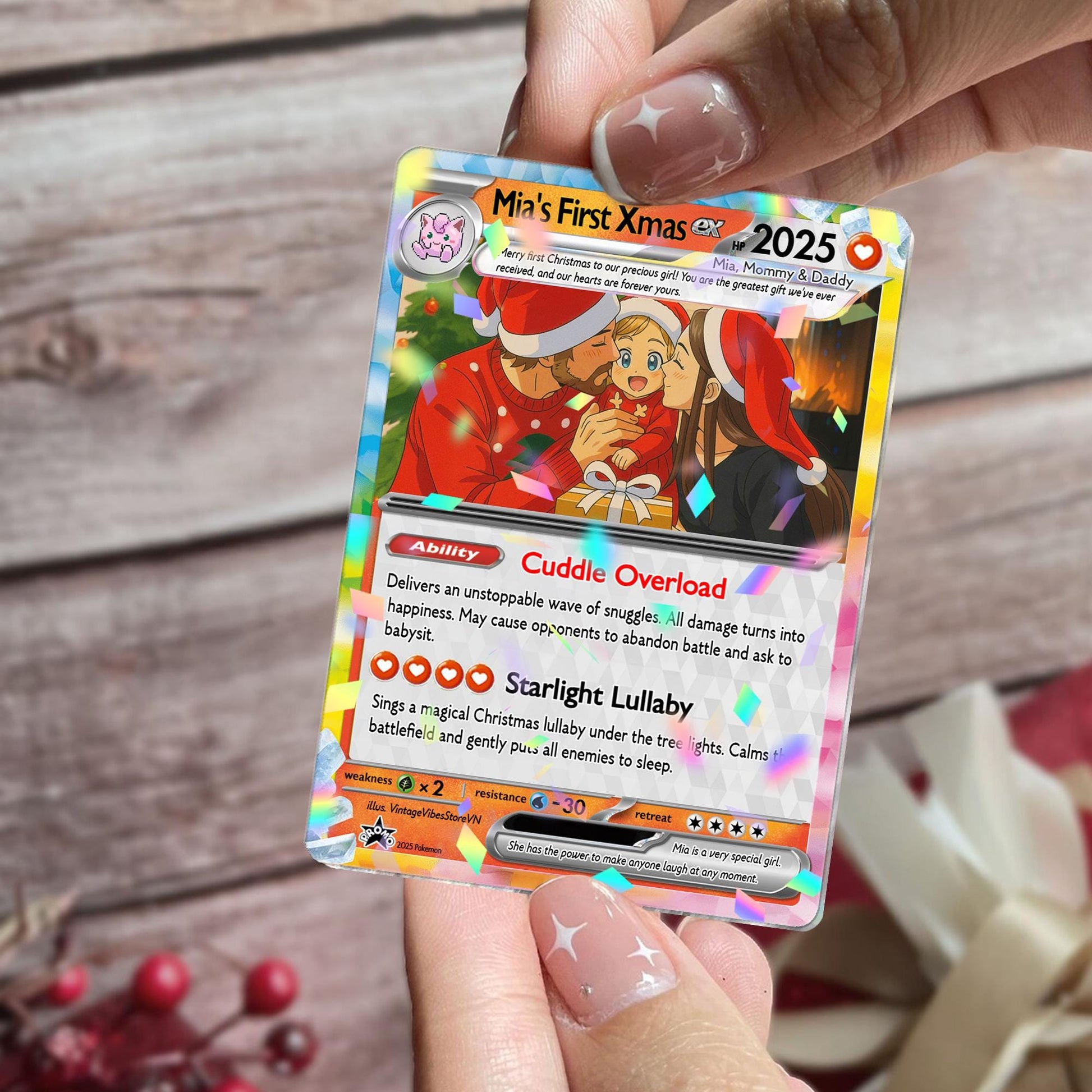 Personalized PokeCard: Custom Photo Art Card - Anniversary, Birthday, Wedding - Custom Acrylic Card Card Only Printed...