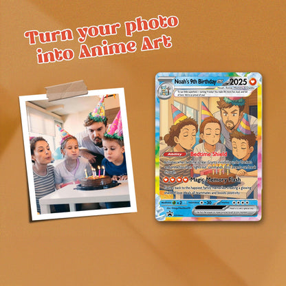 Personalized PokeCard: Custom Photo Art Card - Anniversary, Birthday, Wedding - Custom Metal Card Card+Slab+GiftBox P...