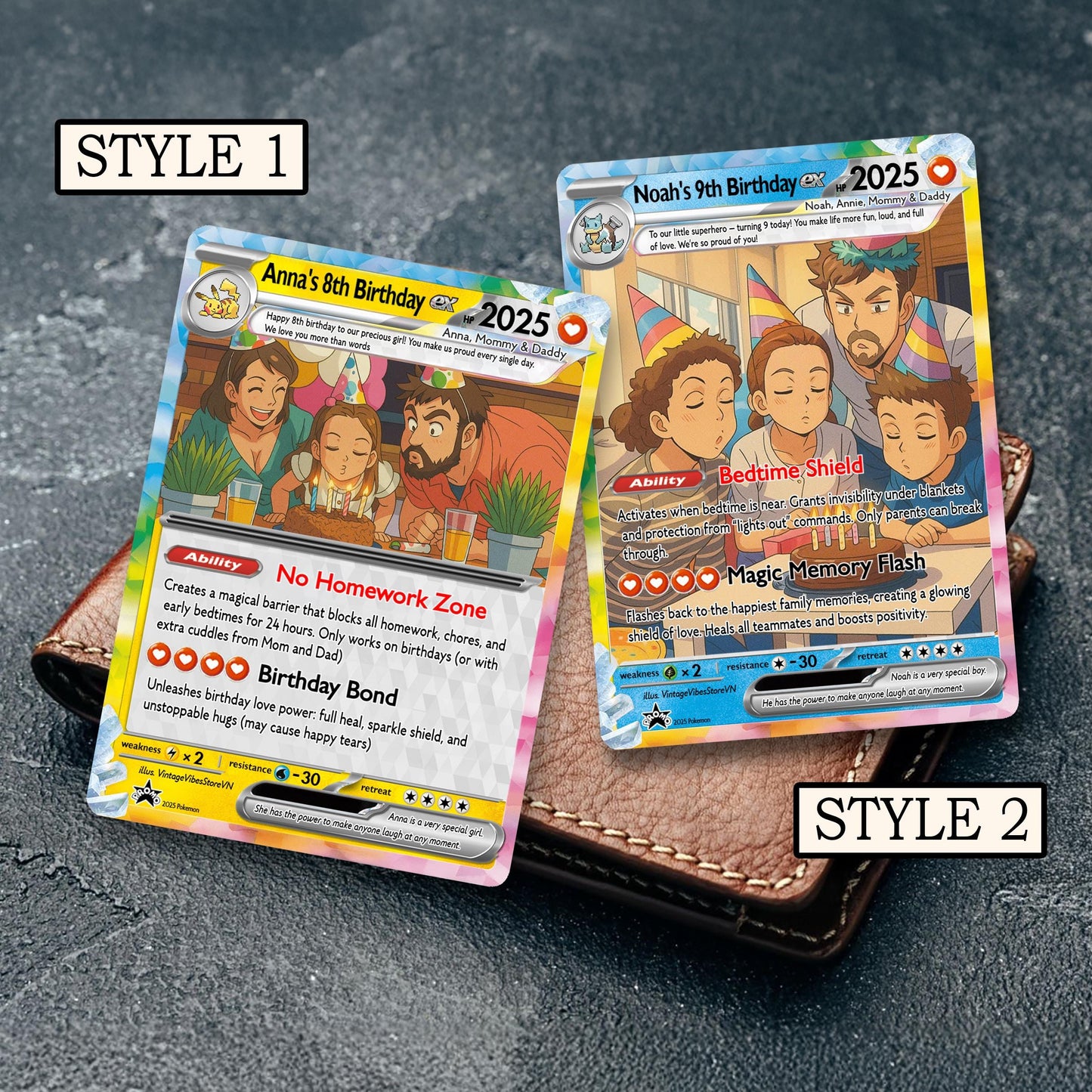 Personalized PokeCard: Custom Photo Art Card - Anniversary, Birthday, Wedding - Custom Metal Card Card + Stand Printe...