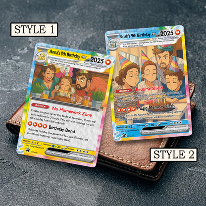 Personalized PokeCard: Custom Photo Art Card - Anniversary, Birthday, Wedding - Custom Metal Card Card + Stand Printe...