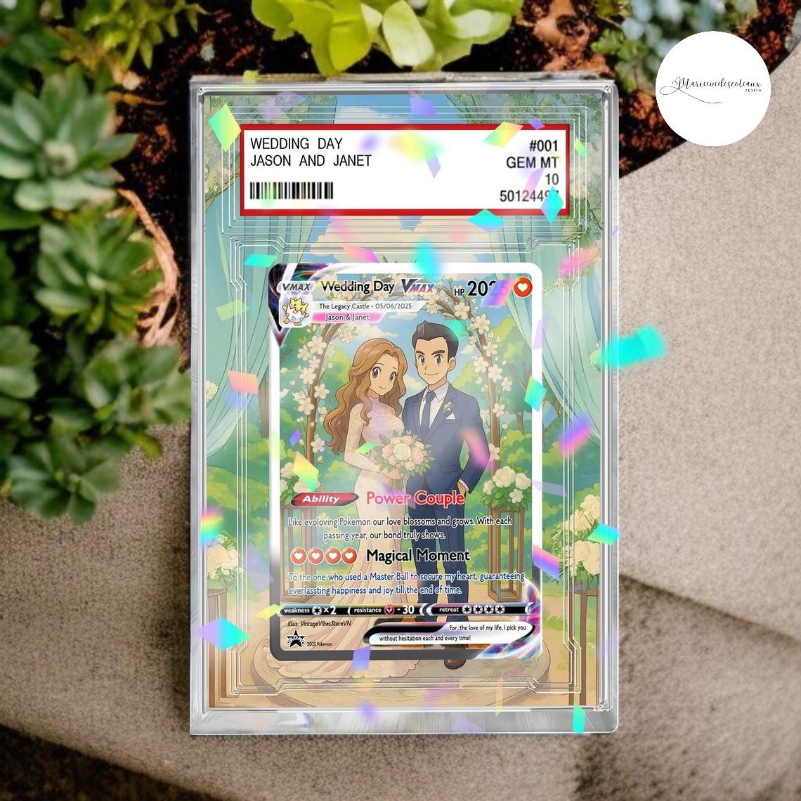 Personalized Anime-Inspired Anniversary Card & Acrylic Block, Custom Photo Couple Gift, Wedding or Dating Anniversary...