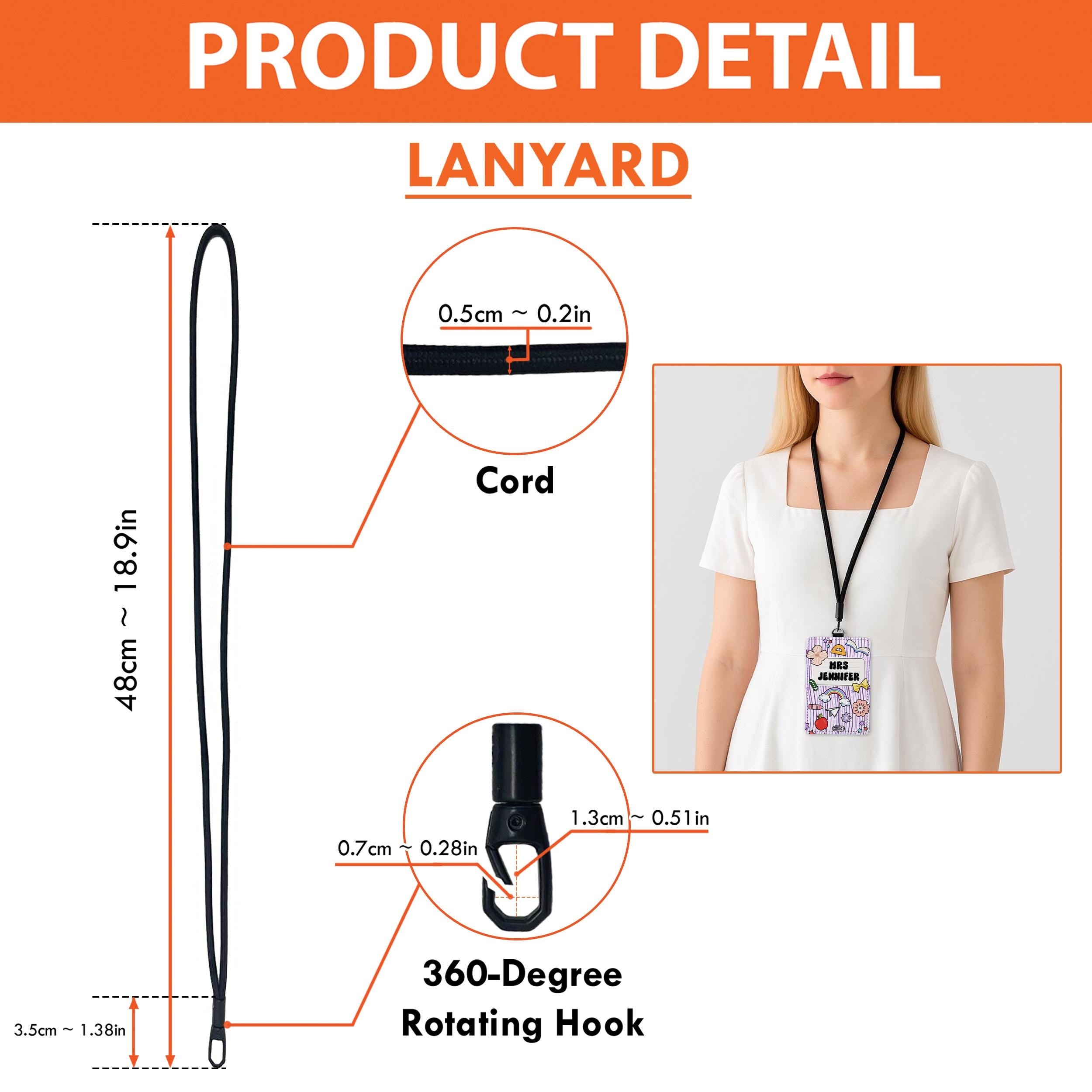 Teacher Gift Personalized ID Badge Holder Lanyard | Custom Pencil Teacher Lanyard | Back to School Educator Gift | Teacher School Supplies