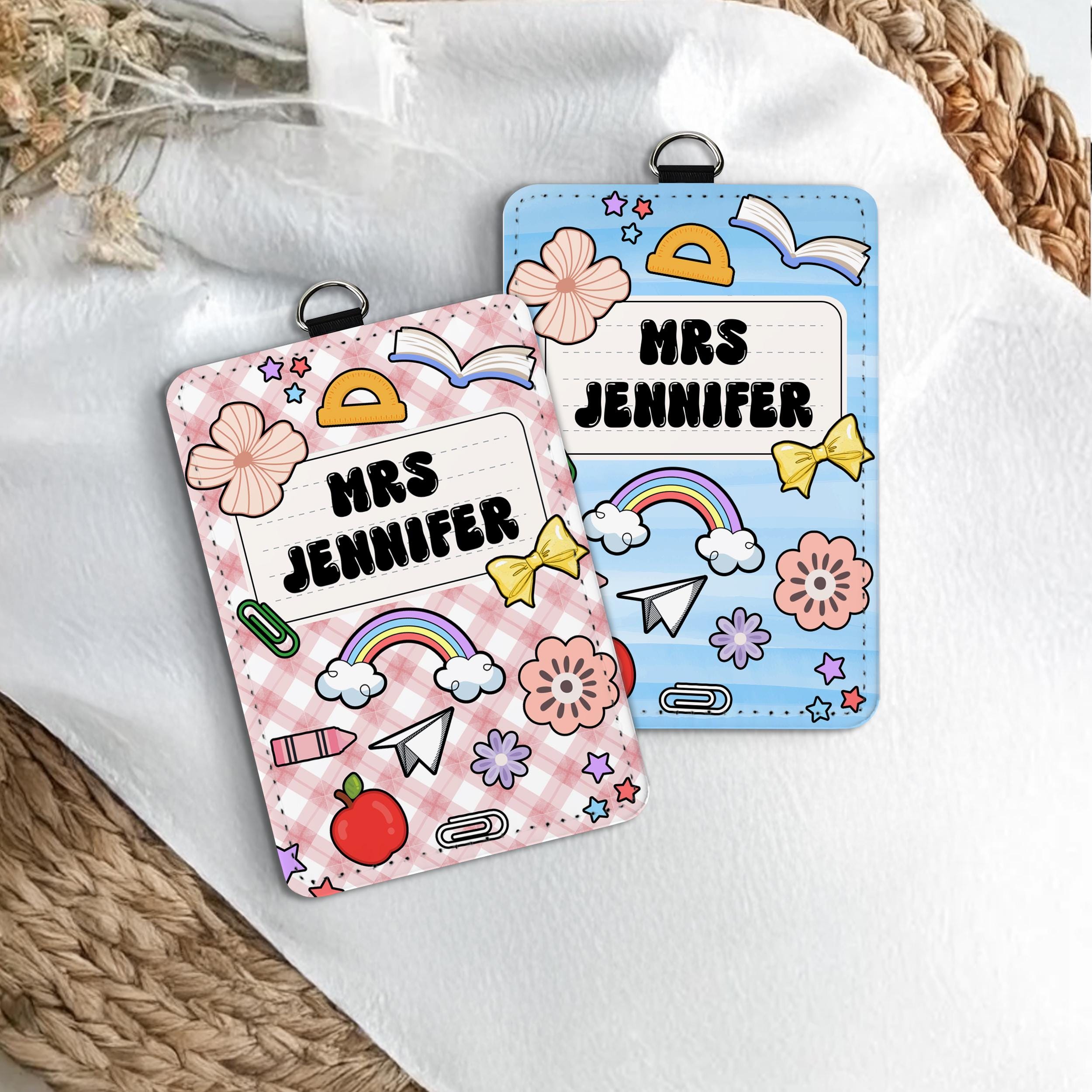 Teacher Gift Personalized ID Badge Holder Lanyard | Custom Pencil Teacher Lanyard | Back to School Educator Gift | Teacher School Supplies