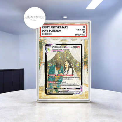 Personalized Poke Anniversary Card, Custom Wedding Photo Card, Anime Style Acrylic Gift, Couple Keepsake for Him or H...