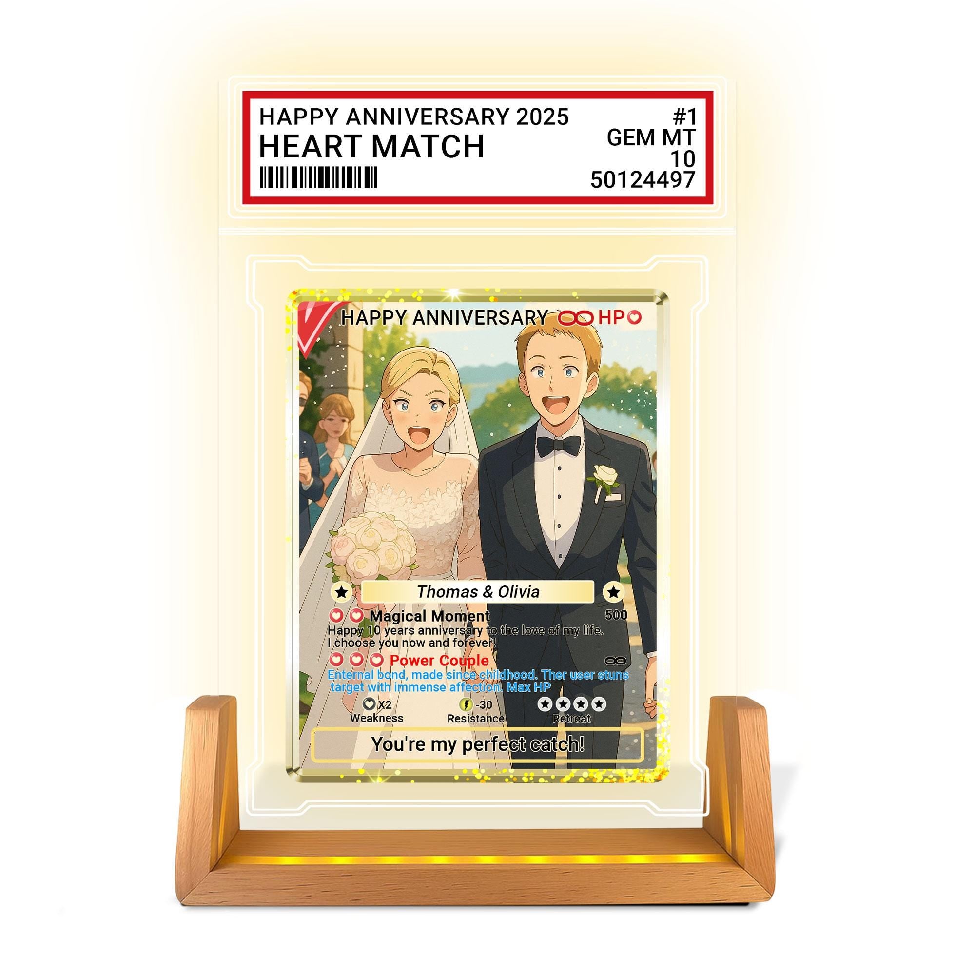 Photo Couple Trading Card Style Night Light, Custom Name, Personalized Photo Acrylic Plaque, Bedroom Decor,LED Night ...