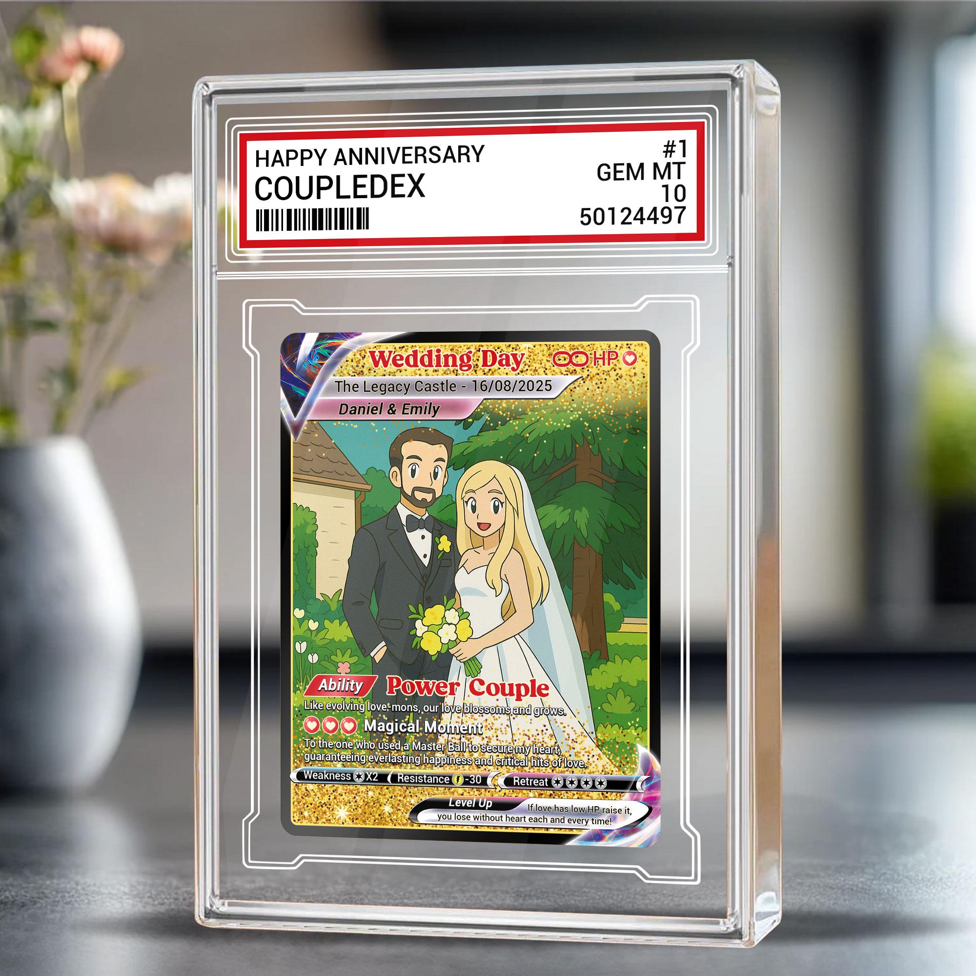 Custom Photo Couple Trading Card Gift, Anime-Inspired Wedding Keepsake, Personalized Acrylic Block, Anniversary Gift,...