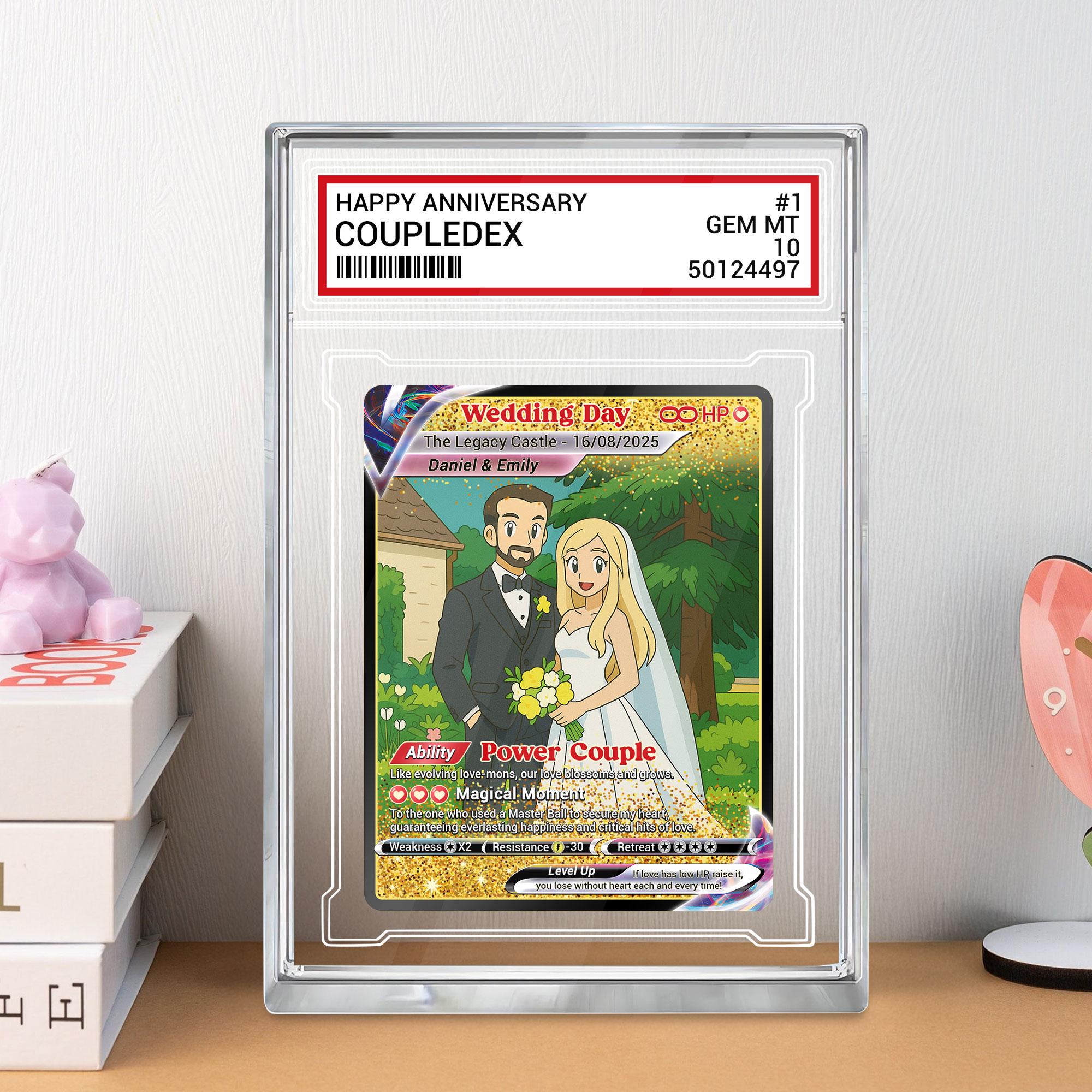 Custom Photo Couple Trading Card Gift, Anime-Inspired Wedding Keepsake, Personalized Acrylic Block, Anniversary Gift,...