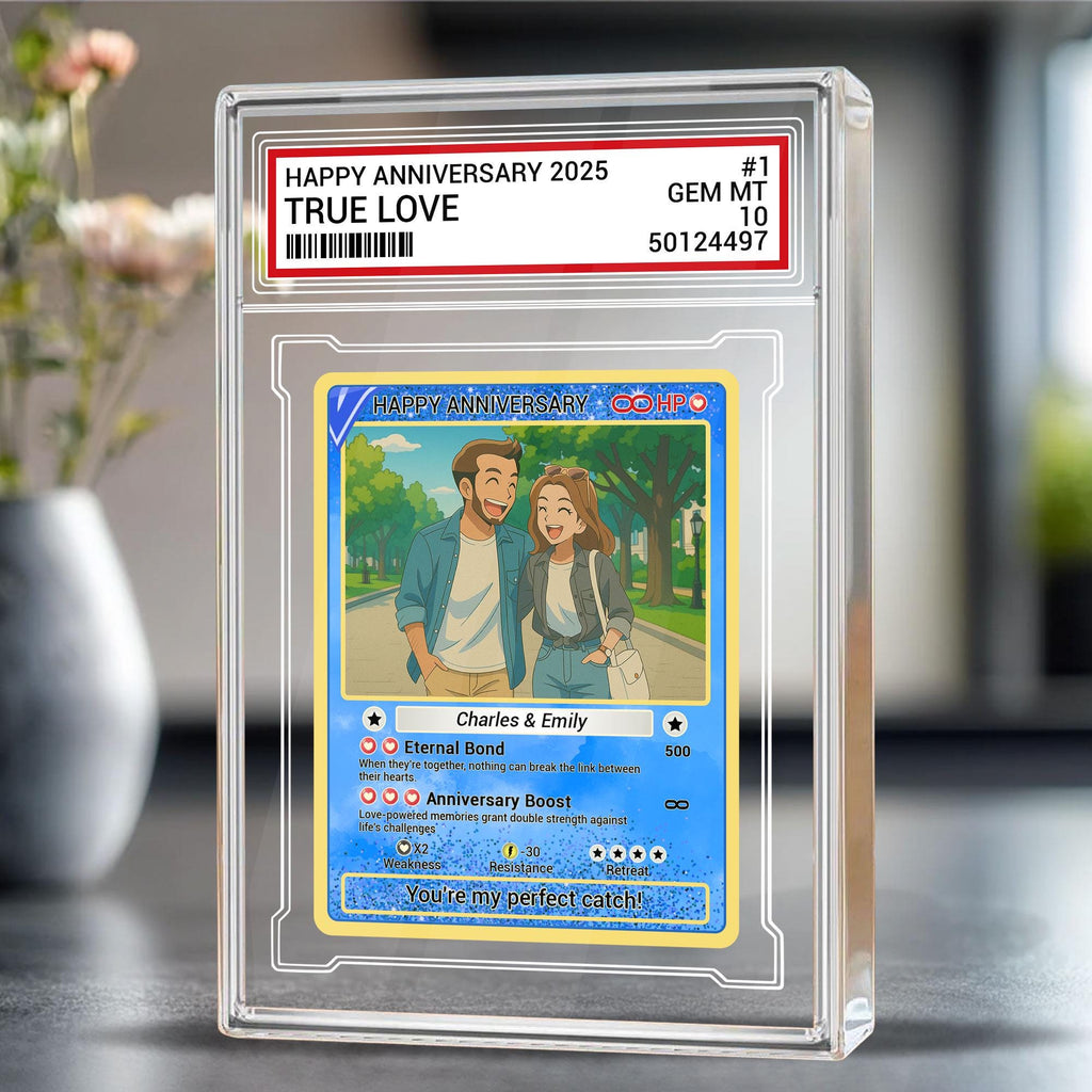 Custom Anniversary Trading Couple Card Acrylic Block, Romantic Keepsake, Personalized Photo Wedding Acrylic Plaque, A...