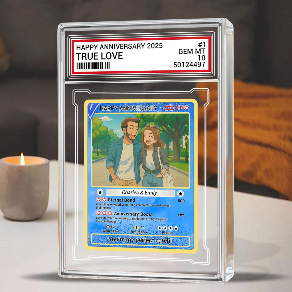 Custom Anniversary Trading Couple Card Acrylic Block, Romantic Keepsake, Personalized Photo Wedding Acrylic Plaque, A...