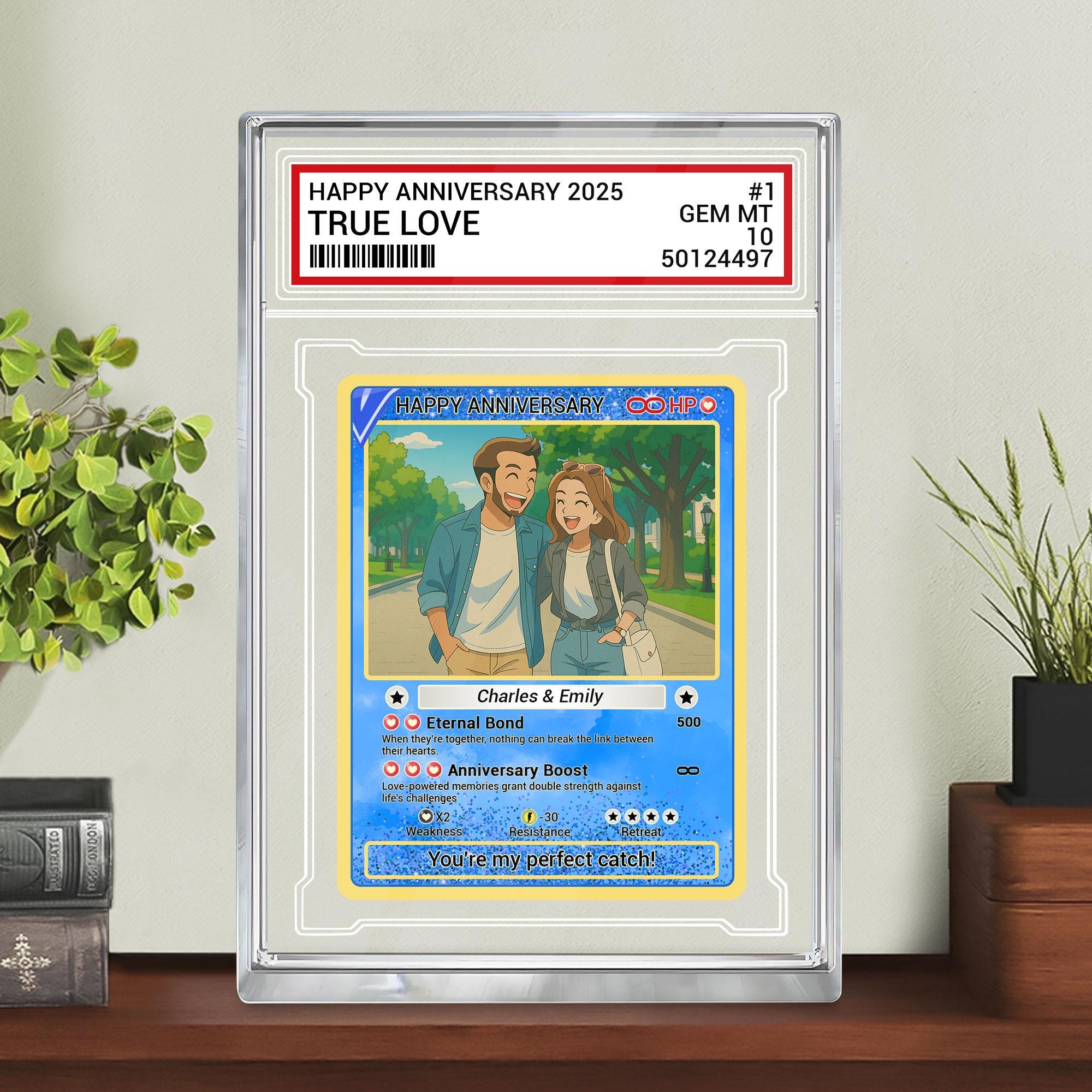 Custom Anniversary Trading Couple Card Acrylic Block, Romantic Keepsake, Personalized Photo Wedding Acrylic Plaque, A...