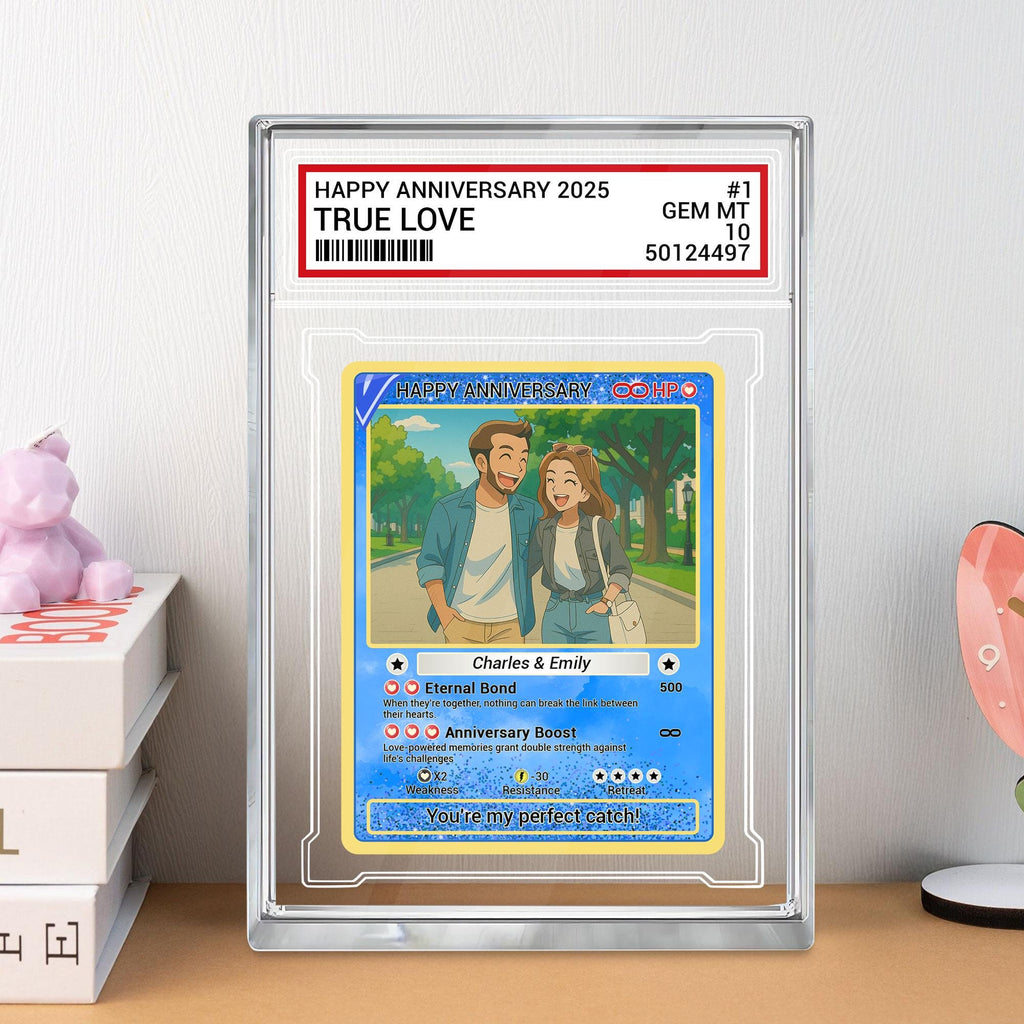 Custom Anniversary Trading Couple Card Acrylic Block, Romantic Keepsake, Personalized Photo Wedding Acrylic Plaque, A...
