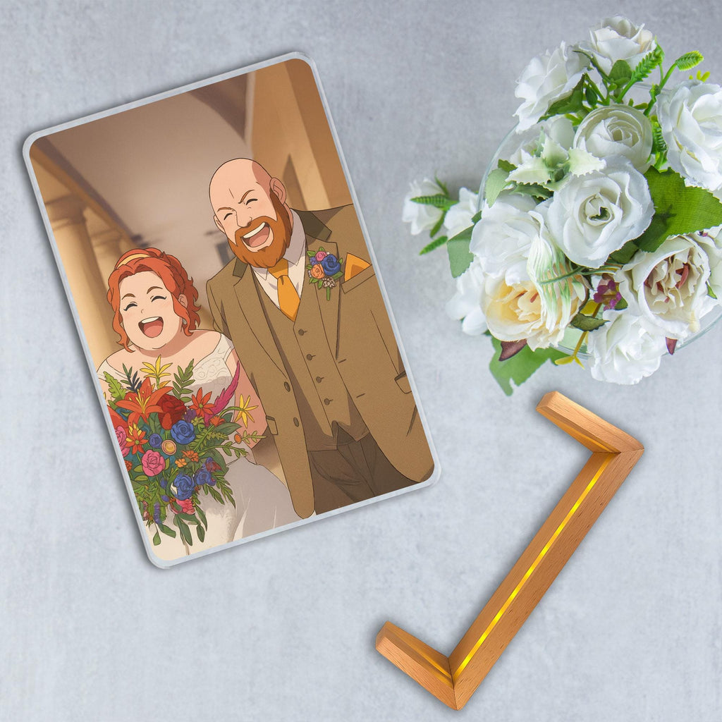 Custom Photo Wedding Couple Night Light, Personalized Anime Portrait Lamp, Romantic Gift, Anniversary Light Decoratio...