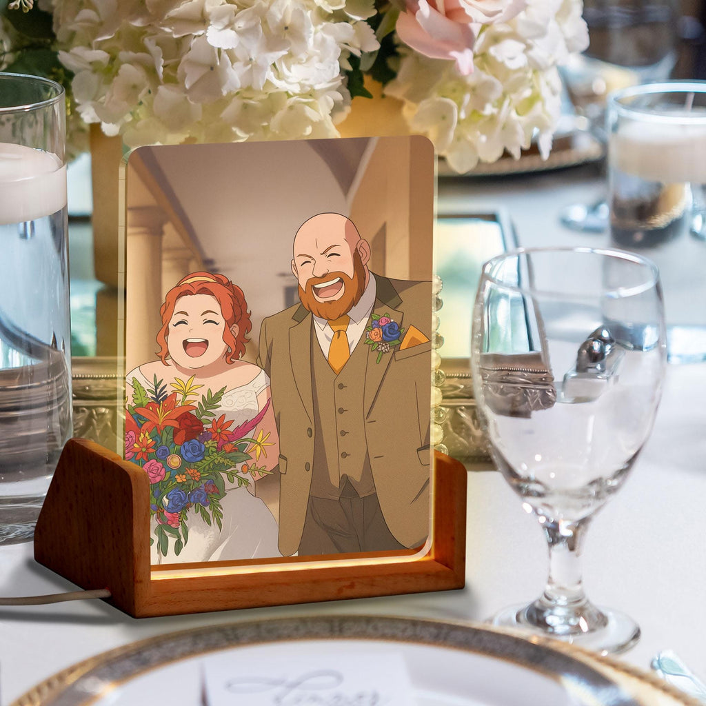 Custom Photo Wedding Couple Night Light, Personalized Anime Portrait Lamp, Romantic Gift, Anniversary Light Decoratio...