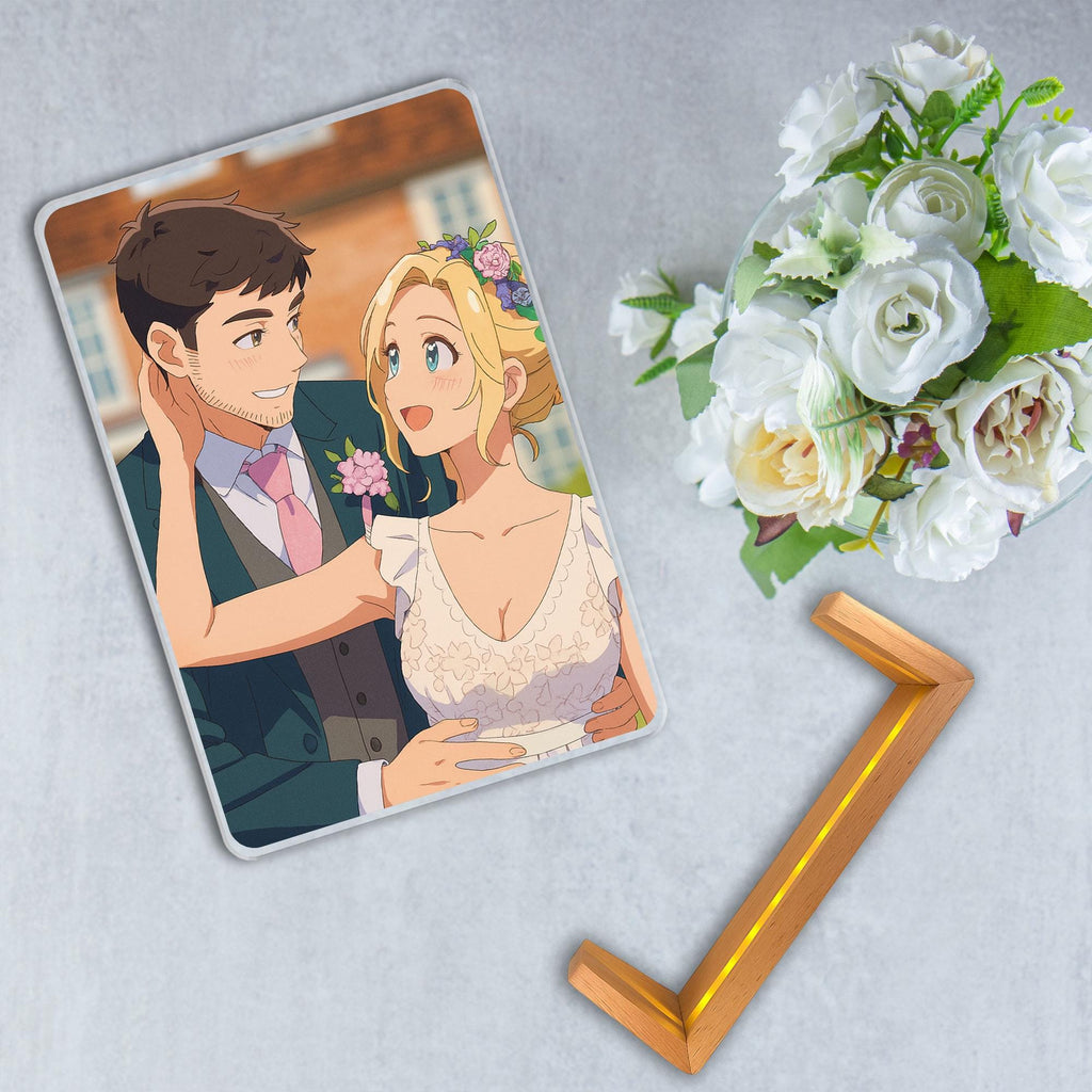 Custom Photo Wedding Couple Night Light, Personalized Anime Portrait Lamp, Wedding Plaque Gifts, Anniversary Light De...