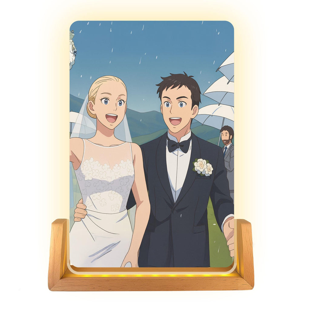 Personalized Anime Portrait Lamp, Custom Photo Wedding Couple Night Light, Romantic Gift, Wedding Plaque Gifts, Anniv...