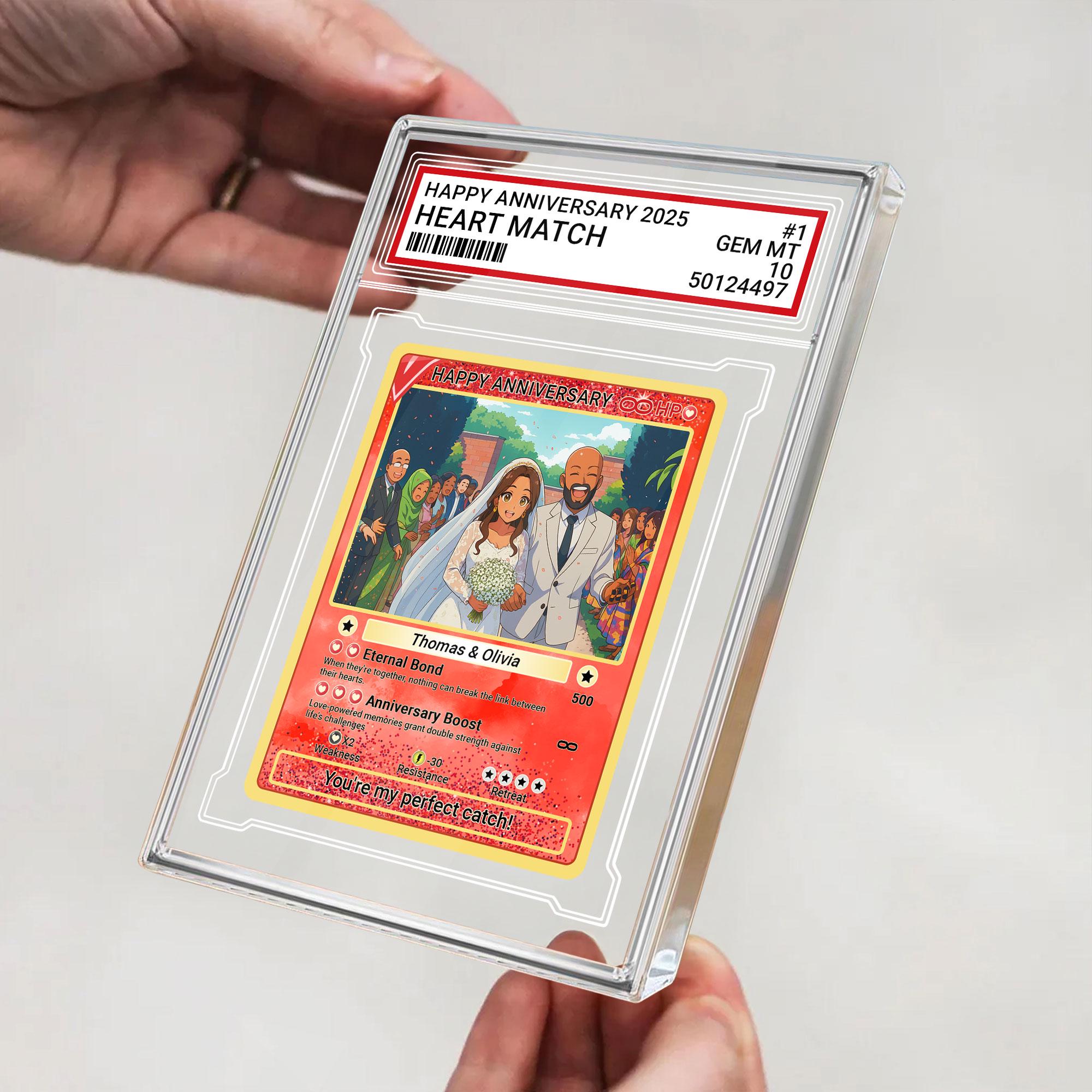 Custom Anime Photo Wedding Acrylic Block, Personalized Anniversary Pokémo Style Card Gift for Husband, Wife, or Newly...