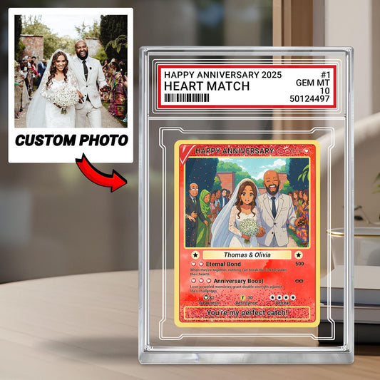 Custom Anime Photo Wedding Acrylic Block, Personalized Anniversary Pokémo Style Card Gift for Husband, Wife, or Newly...