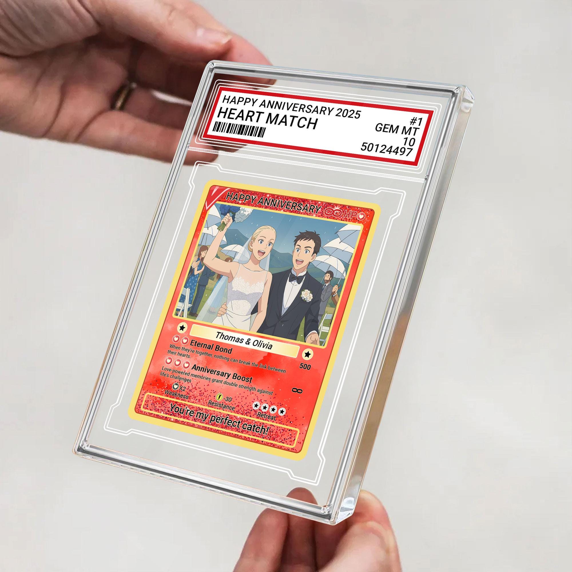 Custom Pokémo Style Wedding Card Gift, Personalized Acrylic with Your Photo, Unique Anniversary Keepsake for Couples,...