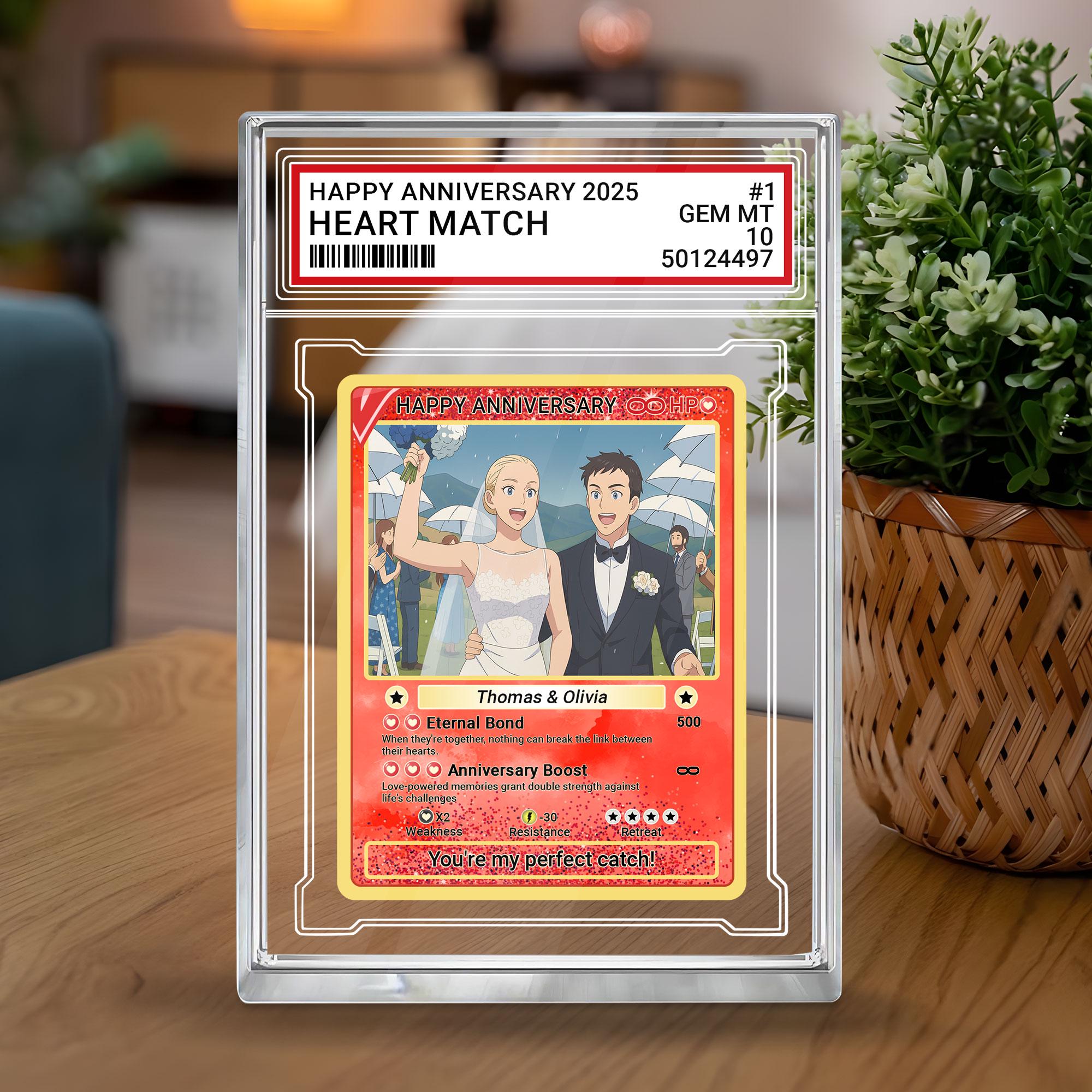 Custom Pokémo Style Wedding Card Gift, Personalized Acrylic with Your Photo, Unique Anniversary Keepsake for Couples,...