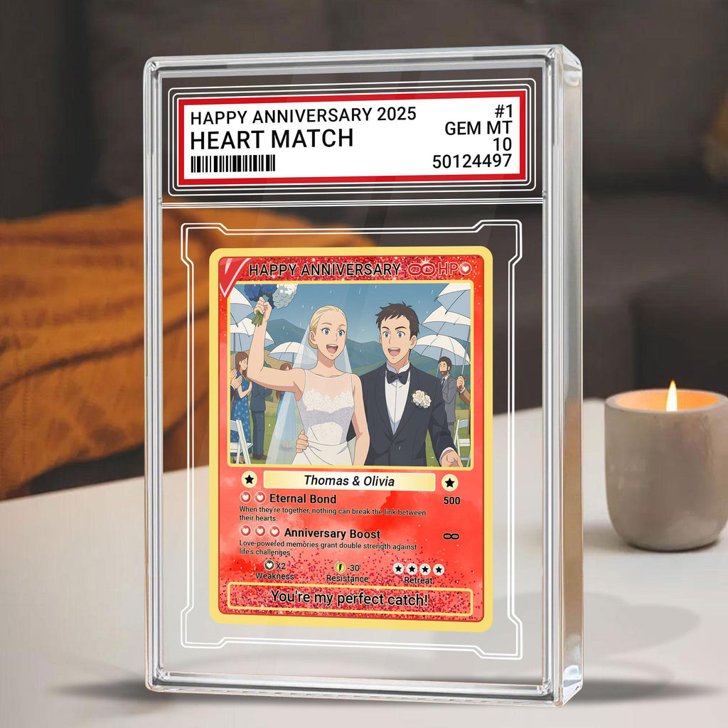 Custom Pokémo Style Wedding Card Gift, Personalized Acrylic with Your Photo, Unique Anniversary Keepsake for Couples,...