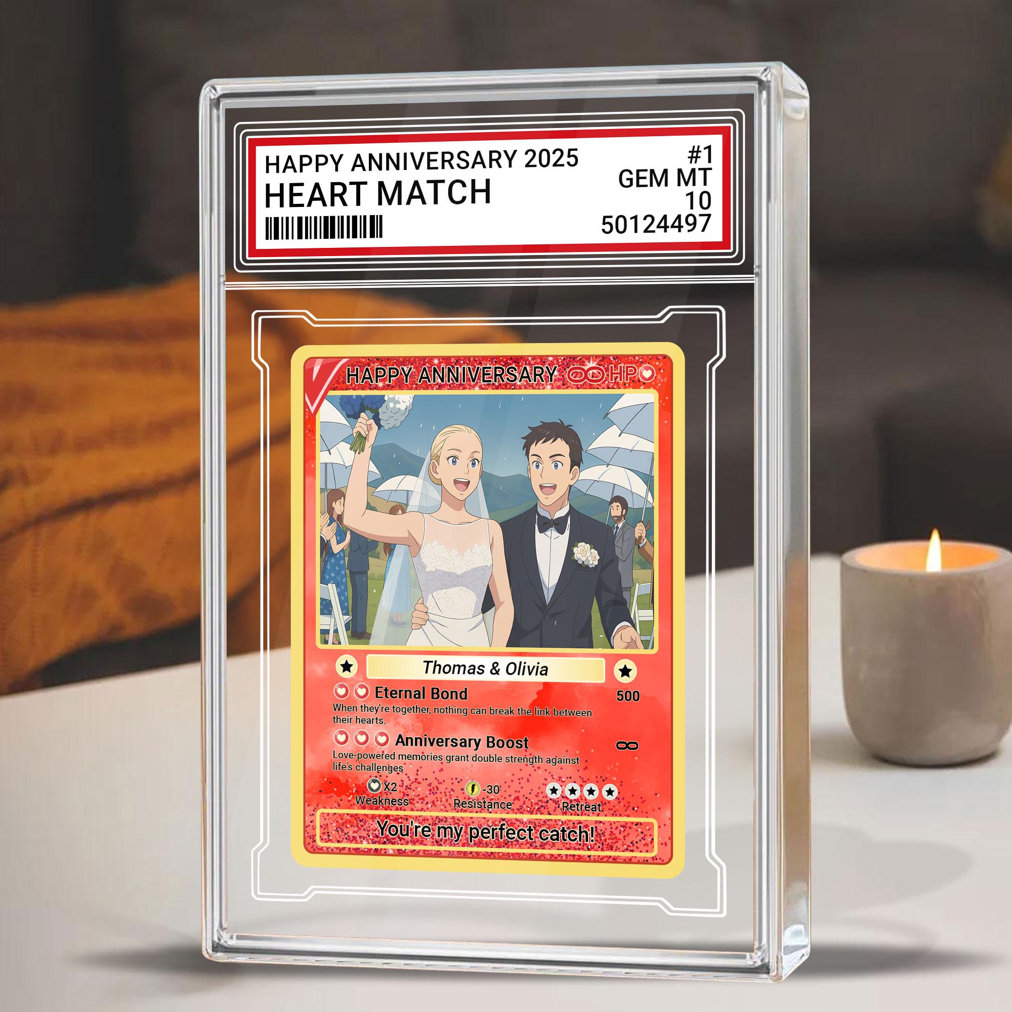 Custom Pokémo Style Wedding Card Gift, Personalized Acrylic with Your Photo, Unique Anniversary Keepsake for Couples,...