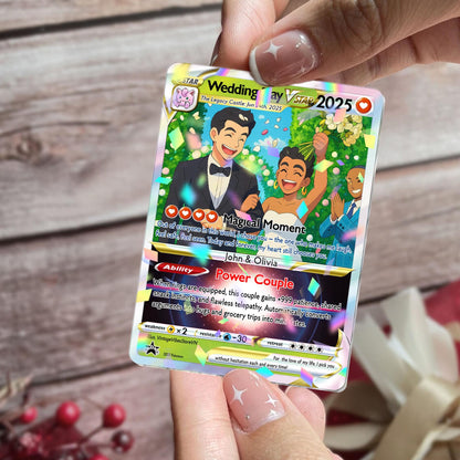 Personalized Pokemon Anniversary Card, Custom Photo Anime Wedding Card, Anniversary Gift, Gift for Him, Gift for Her,...