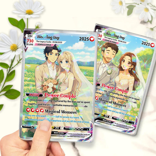 Custom Photo Anime Themed Sign for Anniversary, Personalized Poke Anniversary/Wedding Card, Hologram Acrylic Card for...