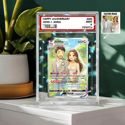 Custom Photo Anime Themed Gift for Anniversary, Personalized Poke Anniversary Card, Hologram Acrylic Card for Couple,...