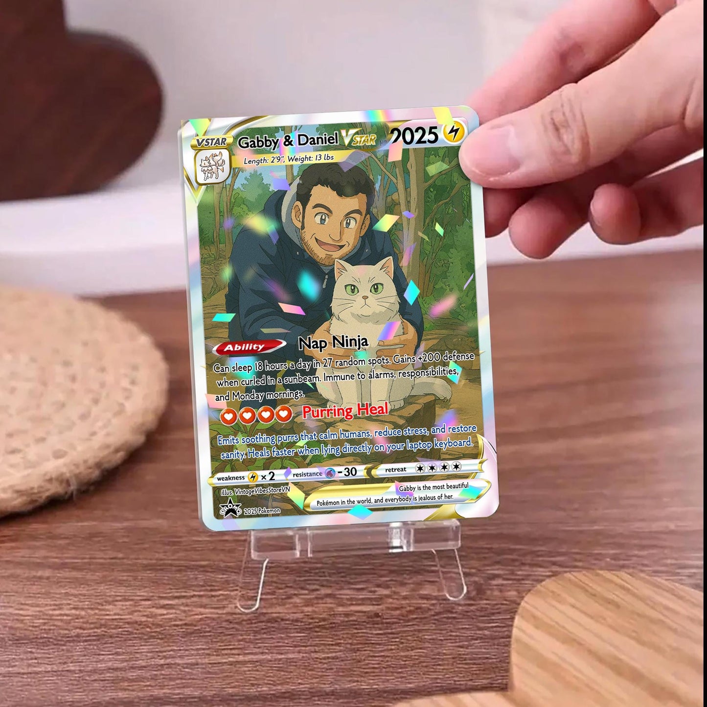 Personalized Cat Pokemon Card, Custom Your Pet as a Pokemon Card, Pet Portrait, Pet Lover Gift, Pet memorial, Pet Gif...
