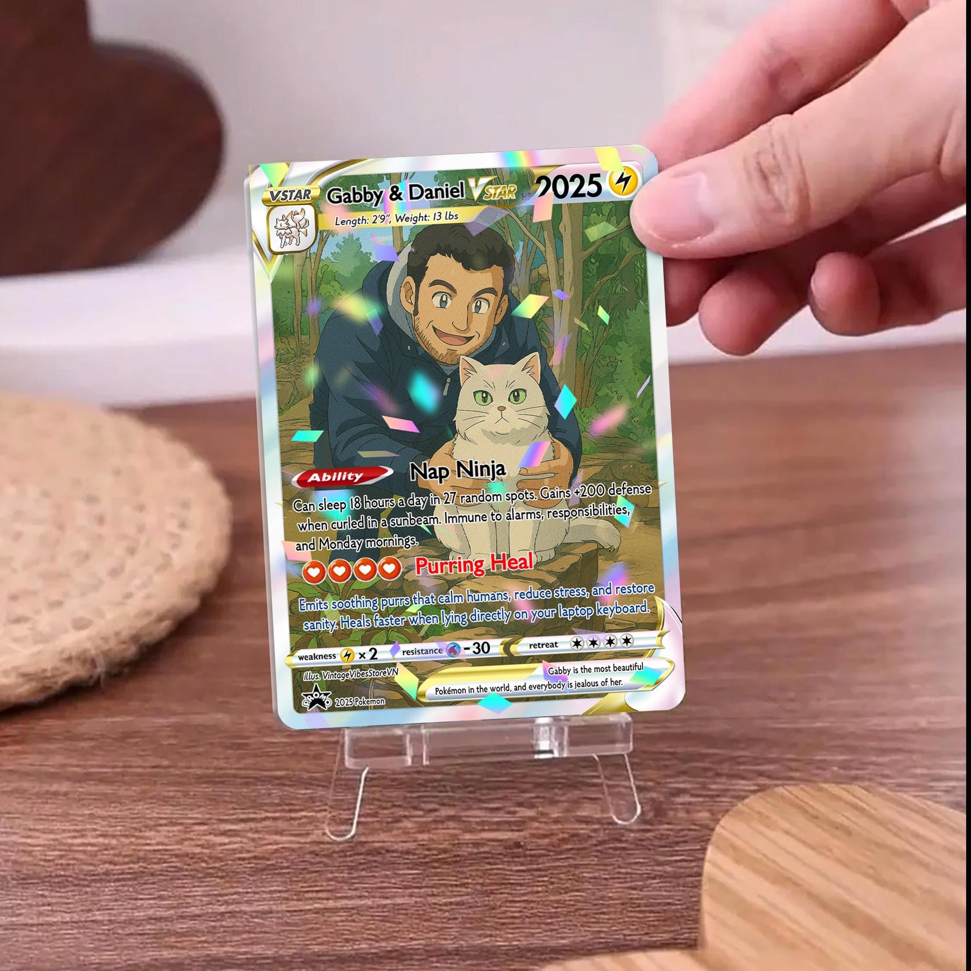 Personalized Cat Pokemon Card, Custom Your Pet as a Pokemon Card, Pet Portrait, Pet Lover Gift, Pet memorial, Pet Gif...