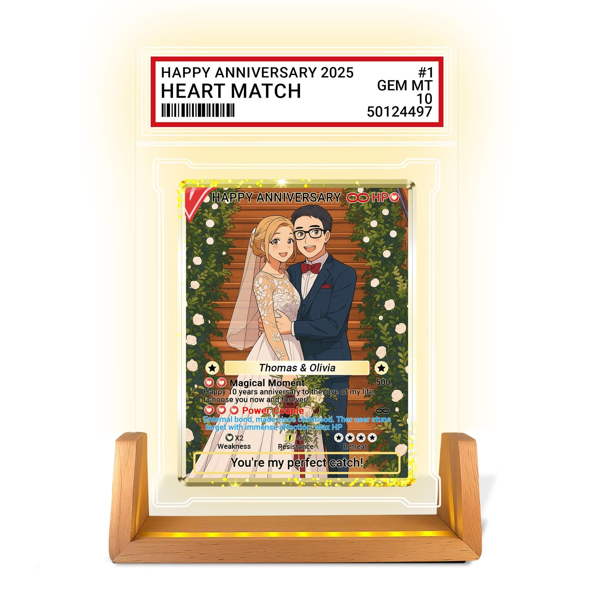 Photo Couple Trading Card Style Night Light, Custom Name, Personalized Photo Acrylic Plaque, Bedroom Decor,LED Night ...