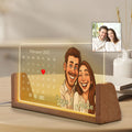 Custom Anniversary Date LED Lamp, Personalized Cartoon Calendar Night Light with Couple Portrait, Romantic Gift, Nigh...