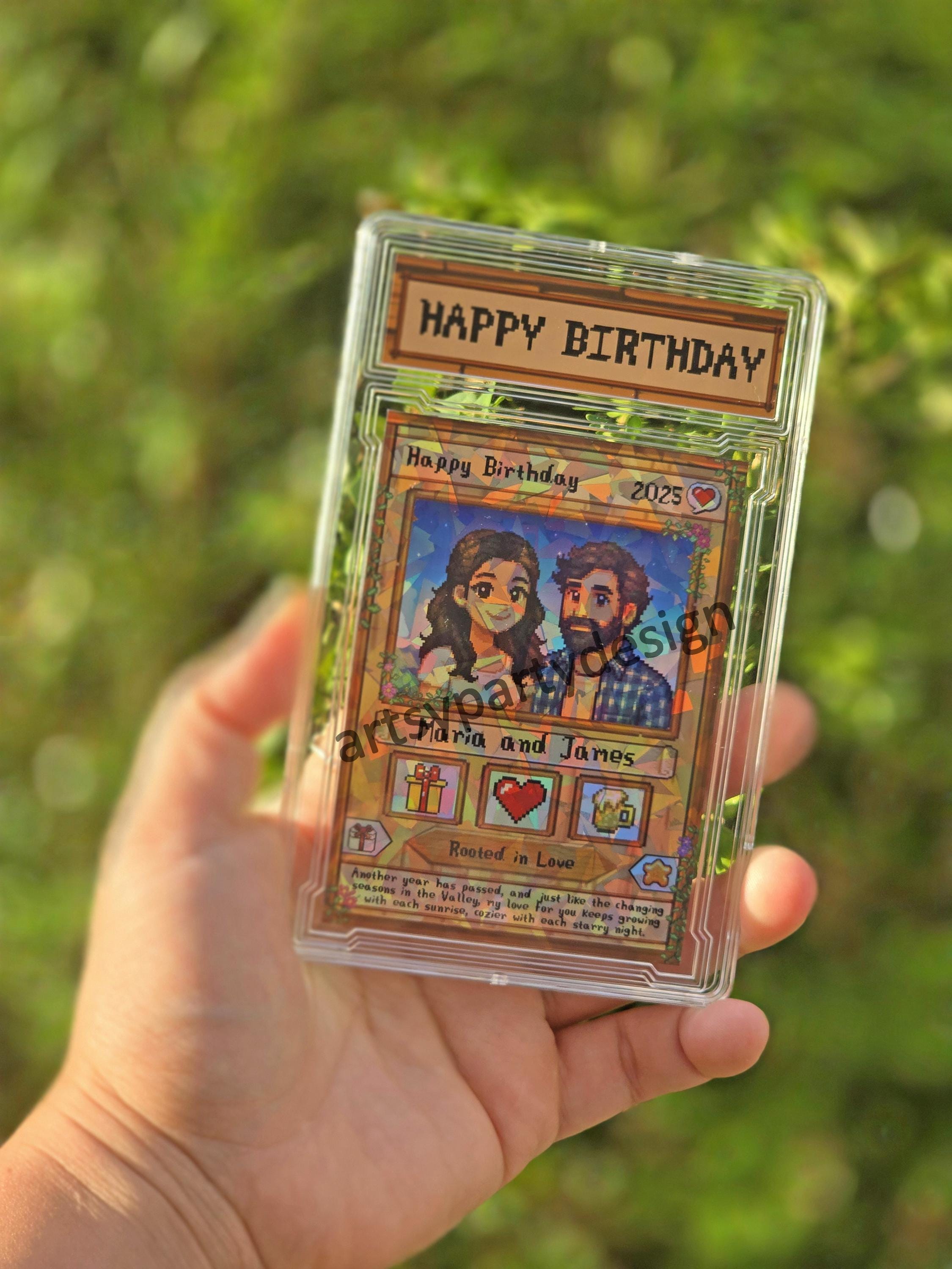 Custom Stardew Valley Card, Gift for Gamers, Personalized Couples Gifts, Anniversary, Birthday Gamer gift, Stardew Valley inspired