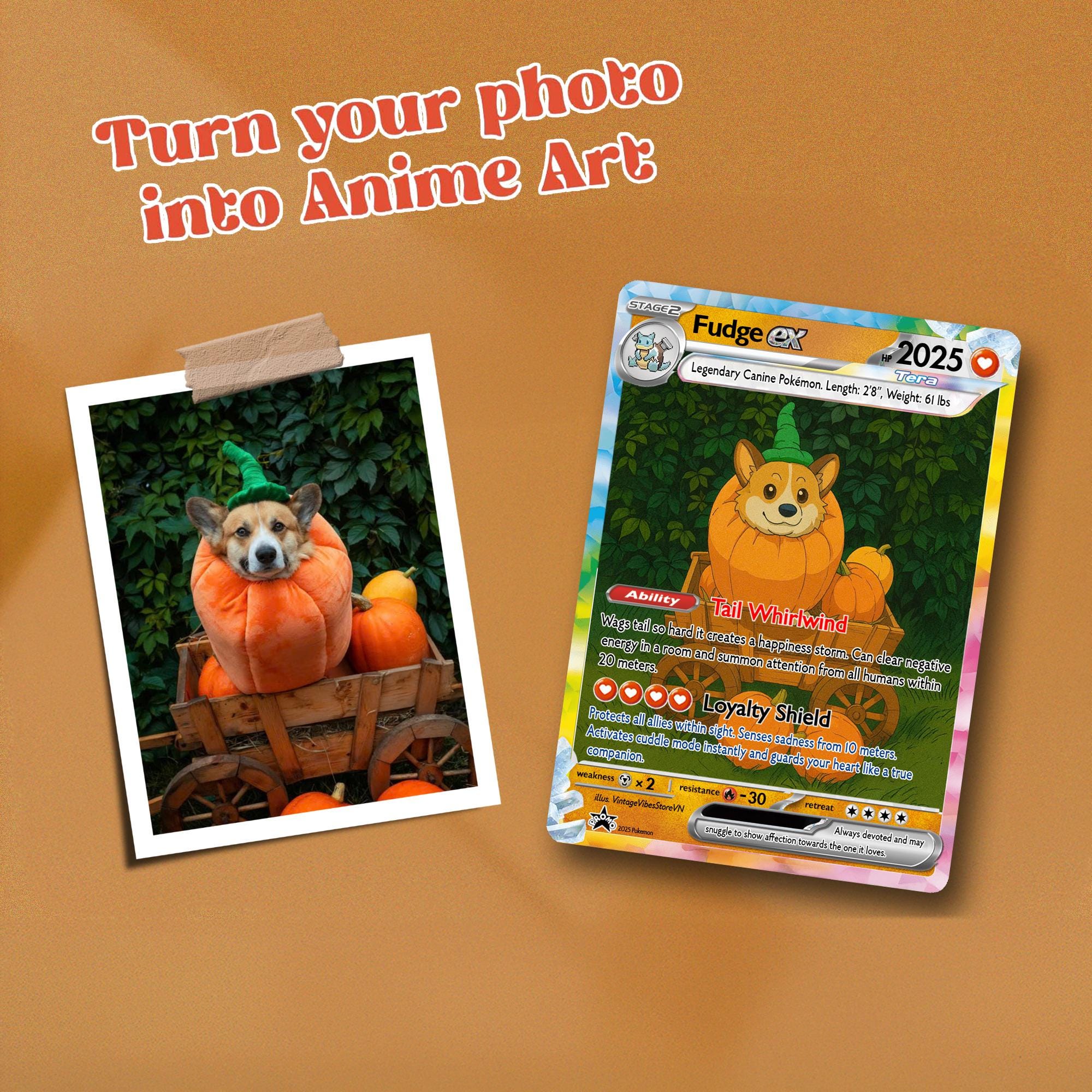 Custom Pet Pokemon Card, Pet as a Pokemon Card, Turn your pet into a Pokemon, Dog Portrait, Pet Lover Gift, Pet memorial, Dog Gift, Cat Gift