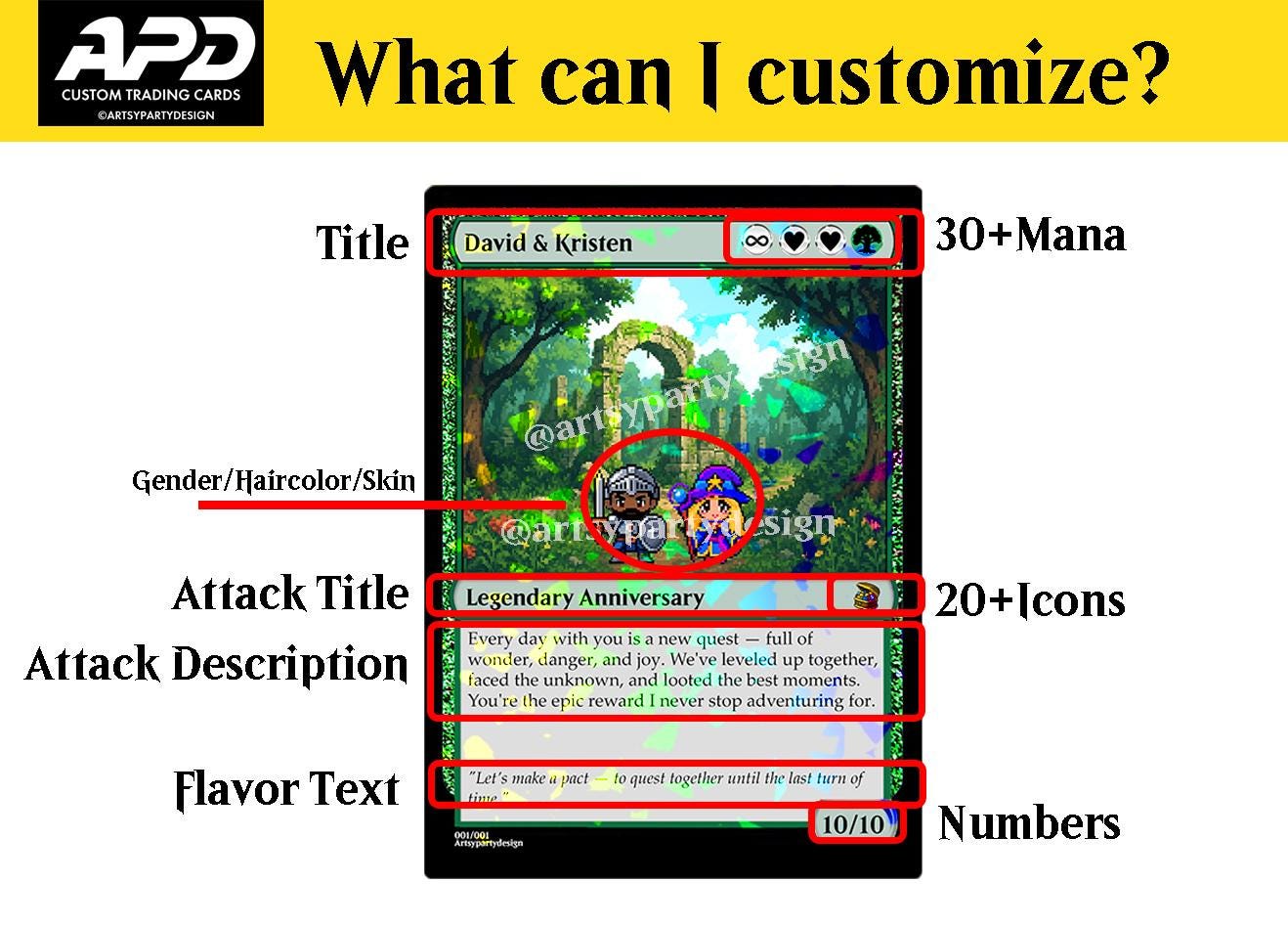 Custom MTG Card, Custom Anniversary Card, Wedding gift, gift for him, Magic the Gathering Card, Love the Gathering Card, birthday gift