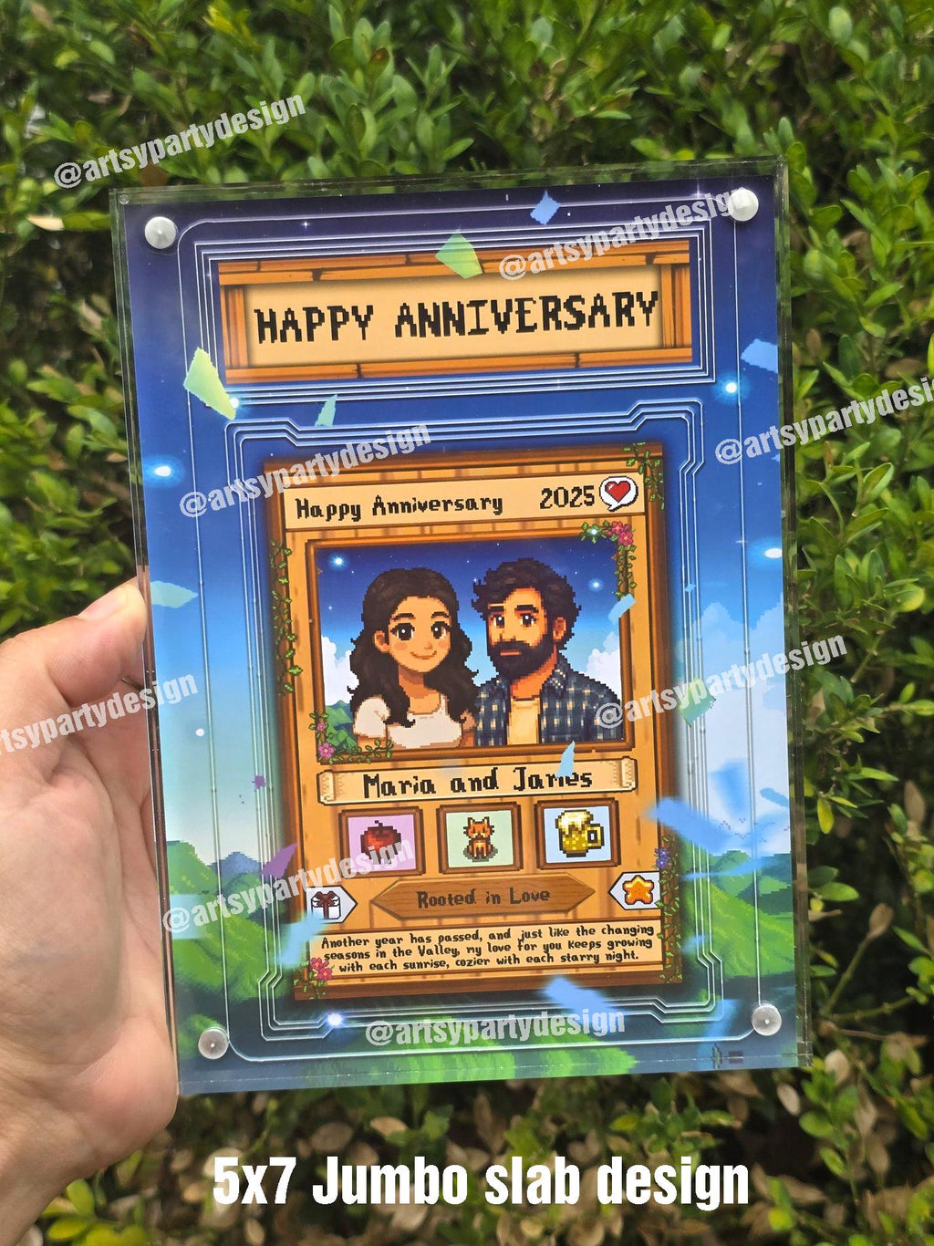 Custom Stardew Valley Card, Gift for Gamers, Personalized Couples Gifts, Anniversary, Birthday Gamer gift, Stardew Valley inspired