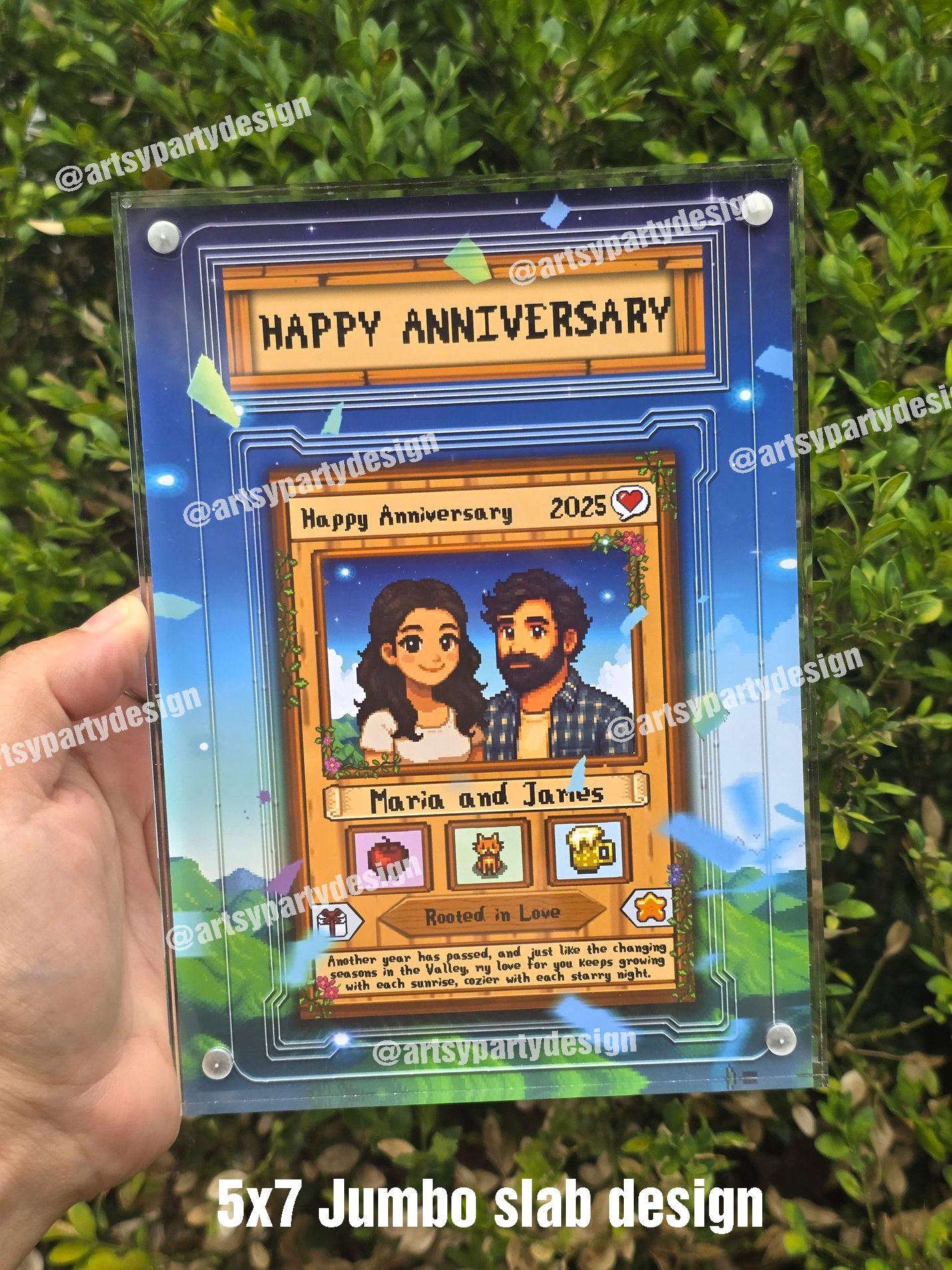 Custom Stardew Valley Card, Gift for Gamers, Personalized Couples Gifts, Anniversary, Birthday Gamer gift, Stardew Valley inspired