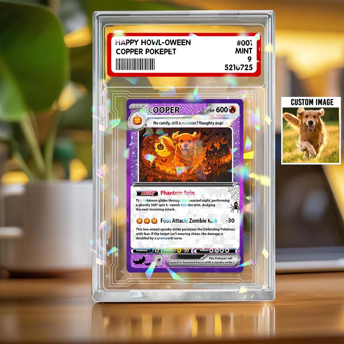 Personalized Pet Poke Card, Customize Anime Acrylic Hologram Card for Pet Lover, Turn Your Pet Into A Poke, Hologram ...