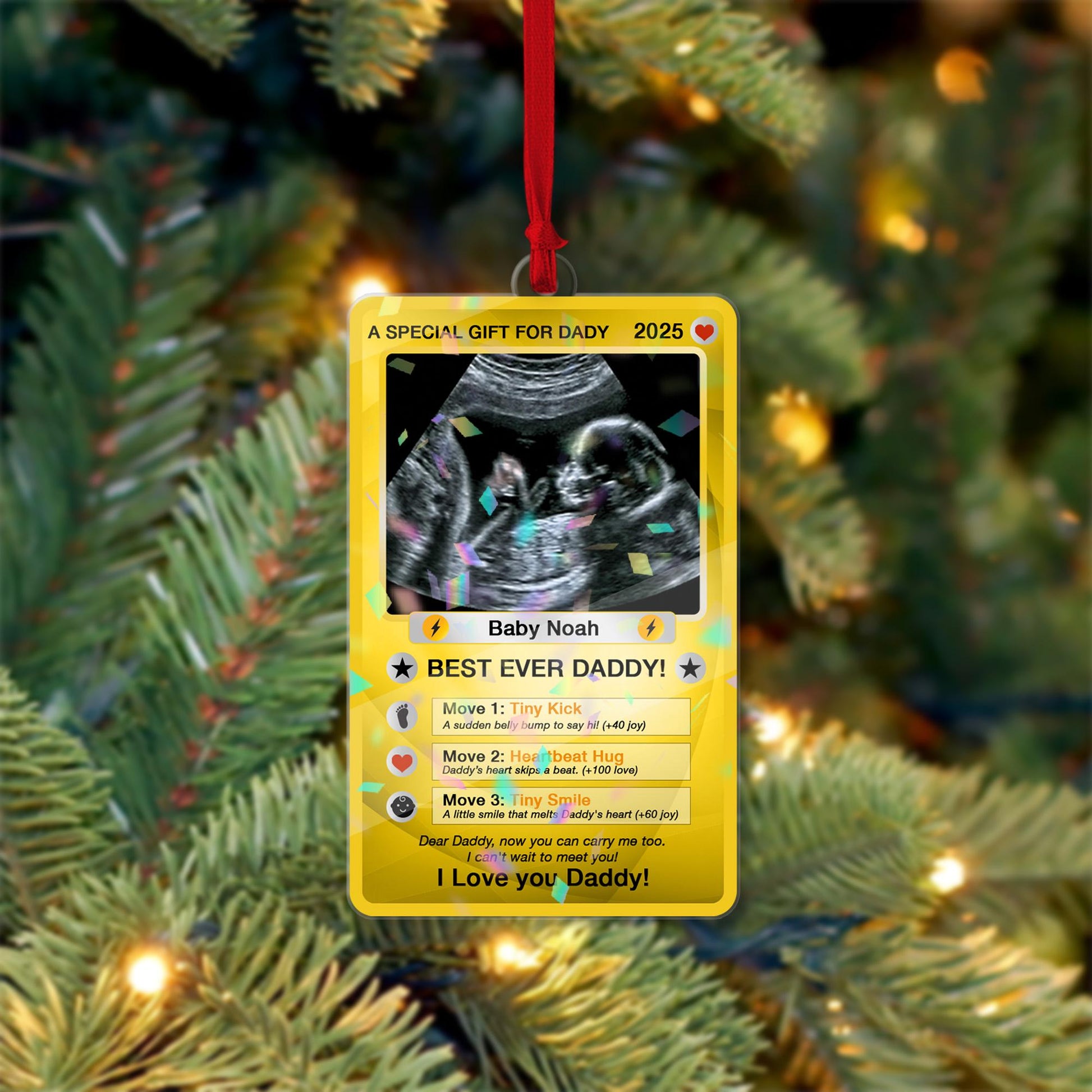 Personalized Baby Ultrasound Poke Ornament, Sonogram Pregnancy Announcement, Baby Announcement Gift, Custom Bumps Fir...