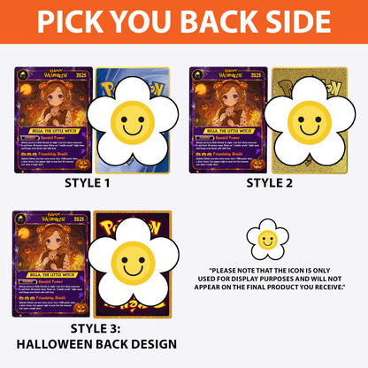 Custom Photo Anime PokeCard Halloween Gift for Couple, Personalized Family Trading Card,  Wedding Gift, Newlywed Gift...