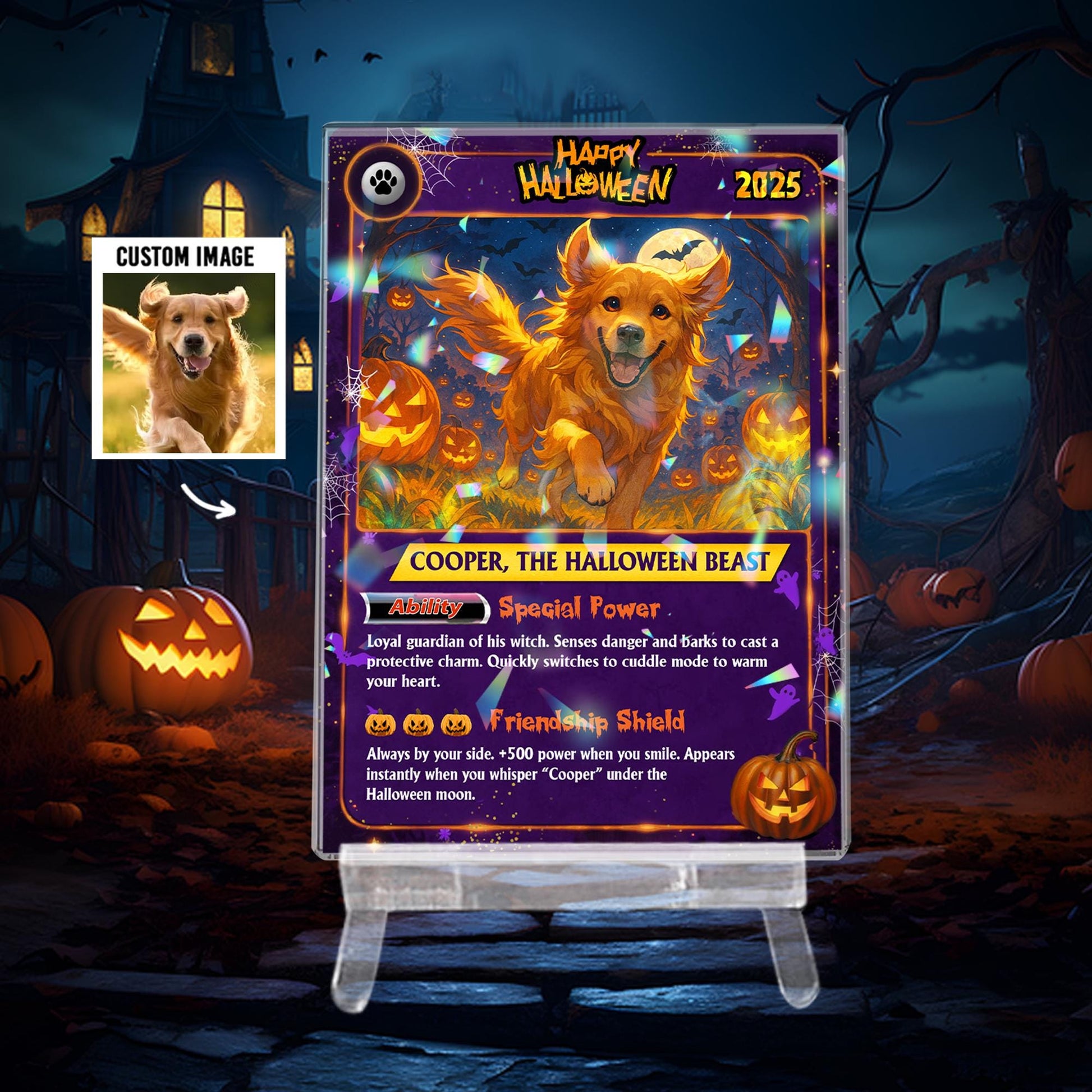 Custom Photo Anime PokeCard Halloween Gift for Couple, Personalized Family Trading Card,  Wedding Gift, Newlywed Gift...