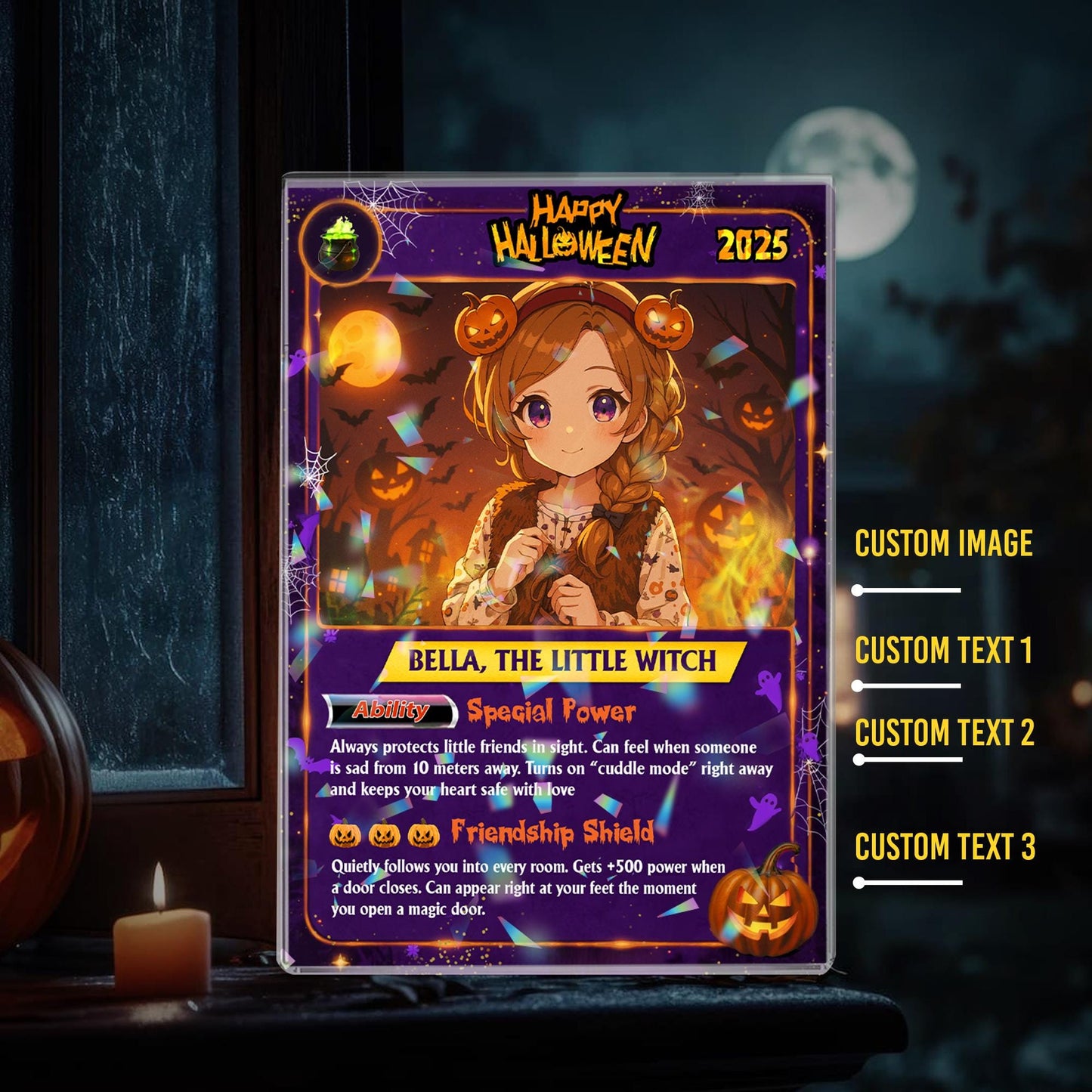 Custom Photo Anime PokeCard Halloween Gift for Couple, Personalized Family Trading Card,  Wedding Gift, Newlywed Gift...