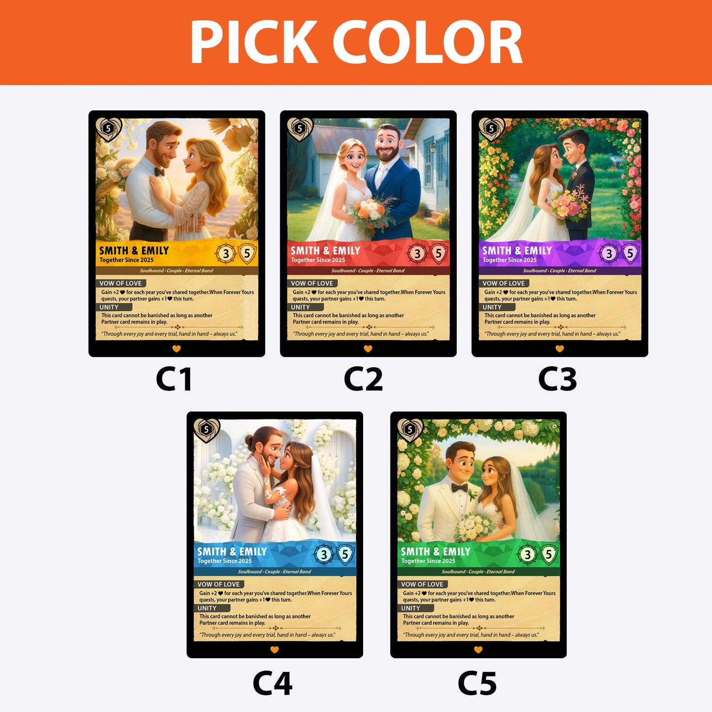 Personalized Poke Couple Anniversary Trading Card, Romantic wedding Card, Couple Acrylic Game Card, Anime Wedding Car...