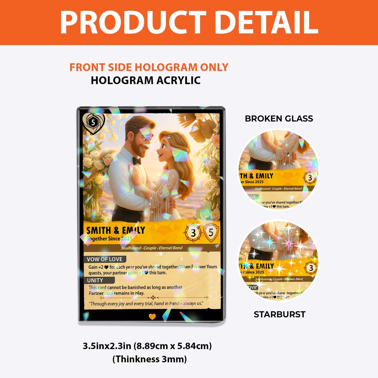 Personalized Poke Couple Anniversary Trading Card, Romantic wedding Card, Couple Acrylic Game Card, Anime Wedding Car...