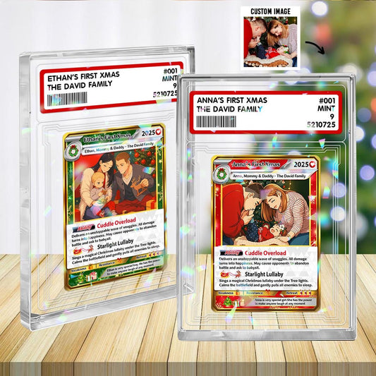 Personalized Anime Photo PokeCard Christmas Couple, Anniversary Proposal Invitation, Custom Photo Art Card - Annivers...