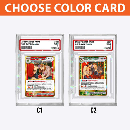 Personalized Anime Photo PokeCard Christmas Couple, Anniversary Proposal Invitation, Custom Photo Art Card - Annivers...