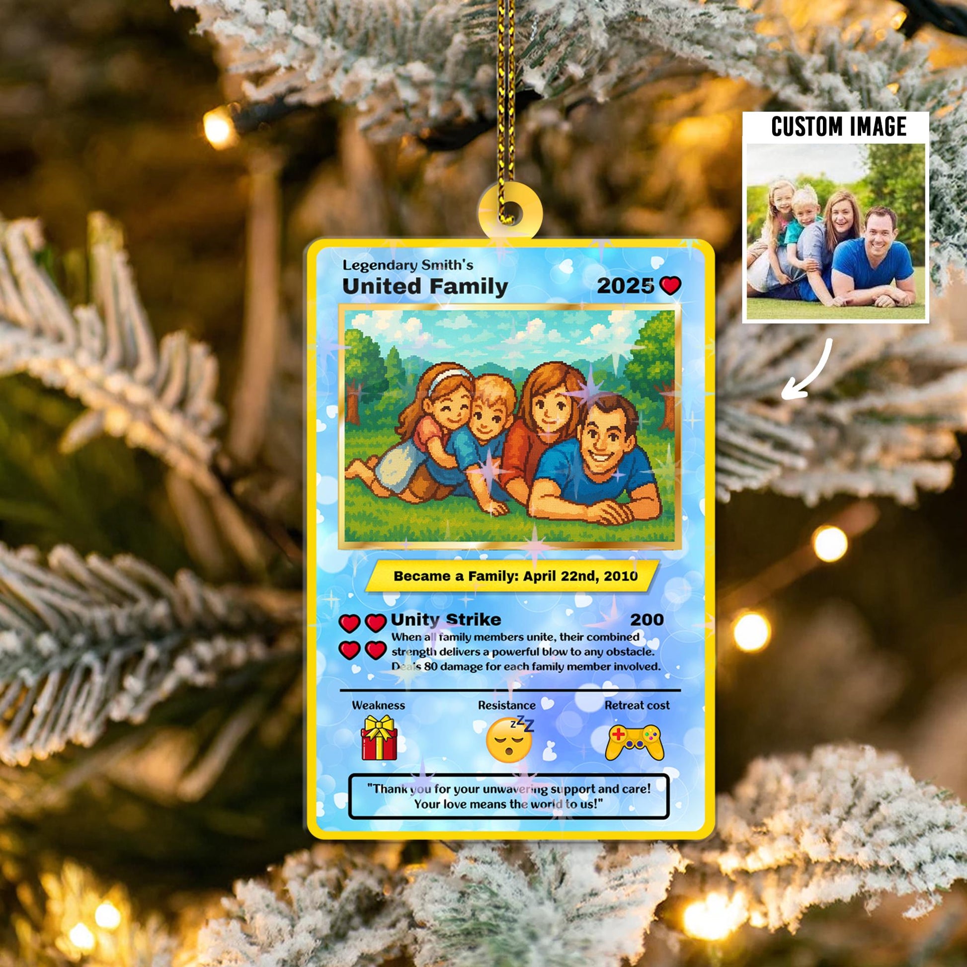 Personalized Family Anime Portrait Poke Ornament, Custom Cartoon Style Anime Poke Card With Photo, Photo Anime Card, ...