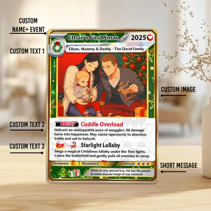 Custom Photo Family  Amine Christmas Poke Card Magnet,Custom Photo Fridge Magnet for Xmas Day, Christmas Family Gift,...